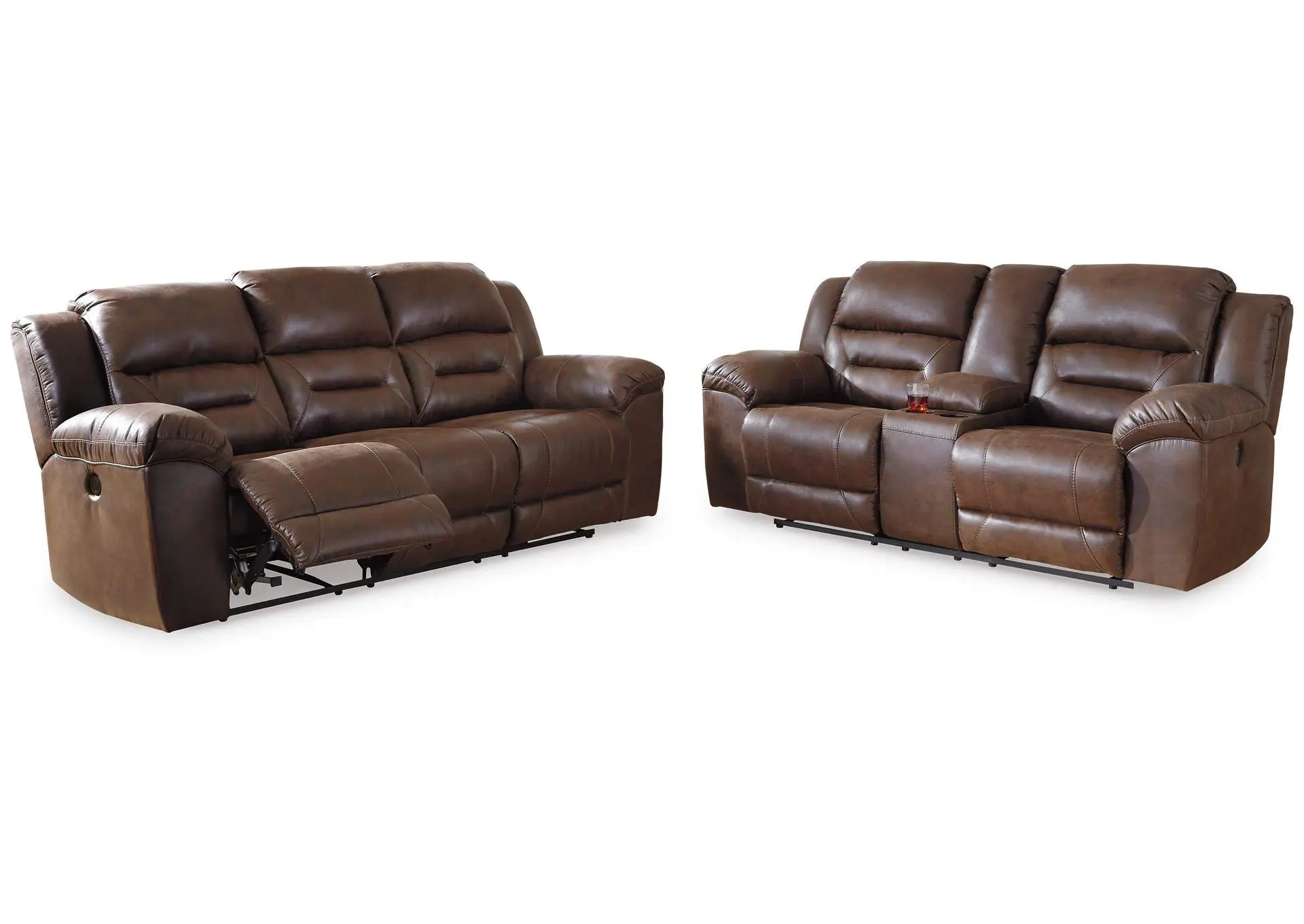 Stoneland Power Reclining Sofa and Loveseat Set