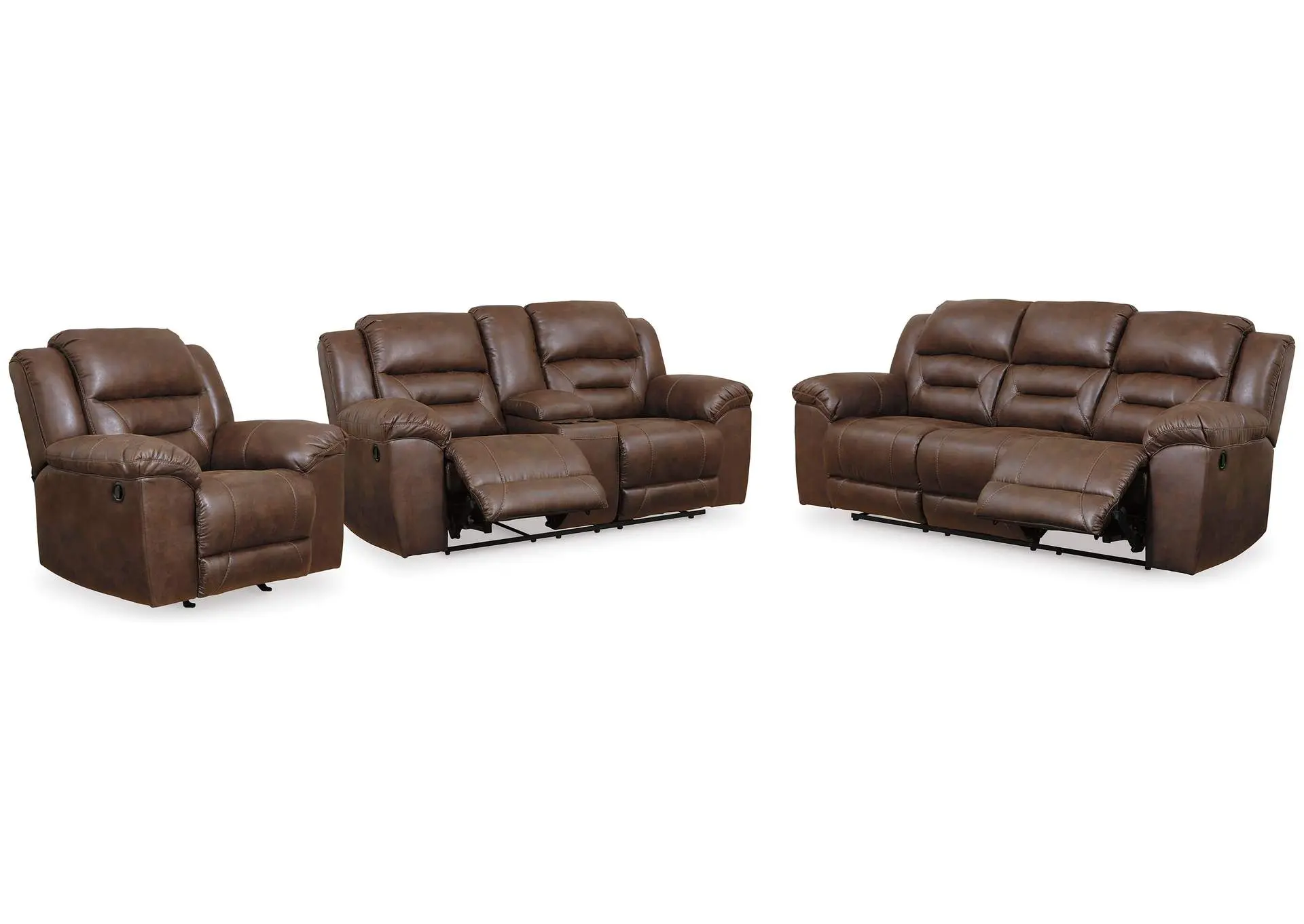 Stoneland Reclining Sofa, Loveseat and Recliner