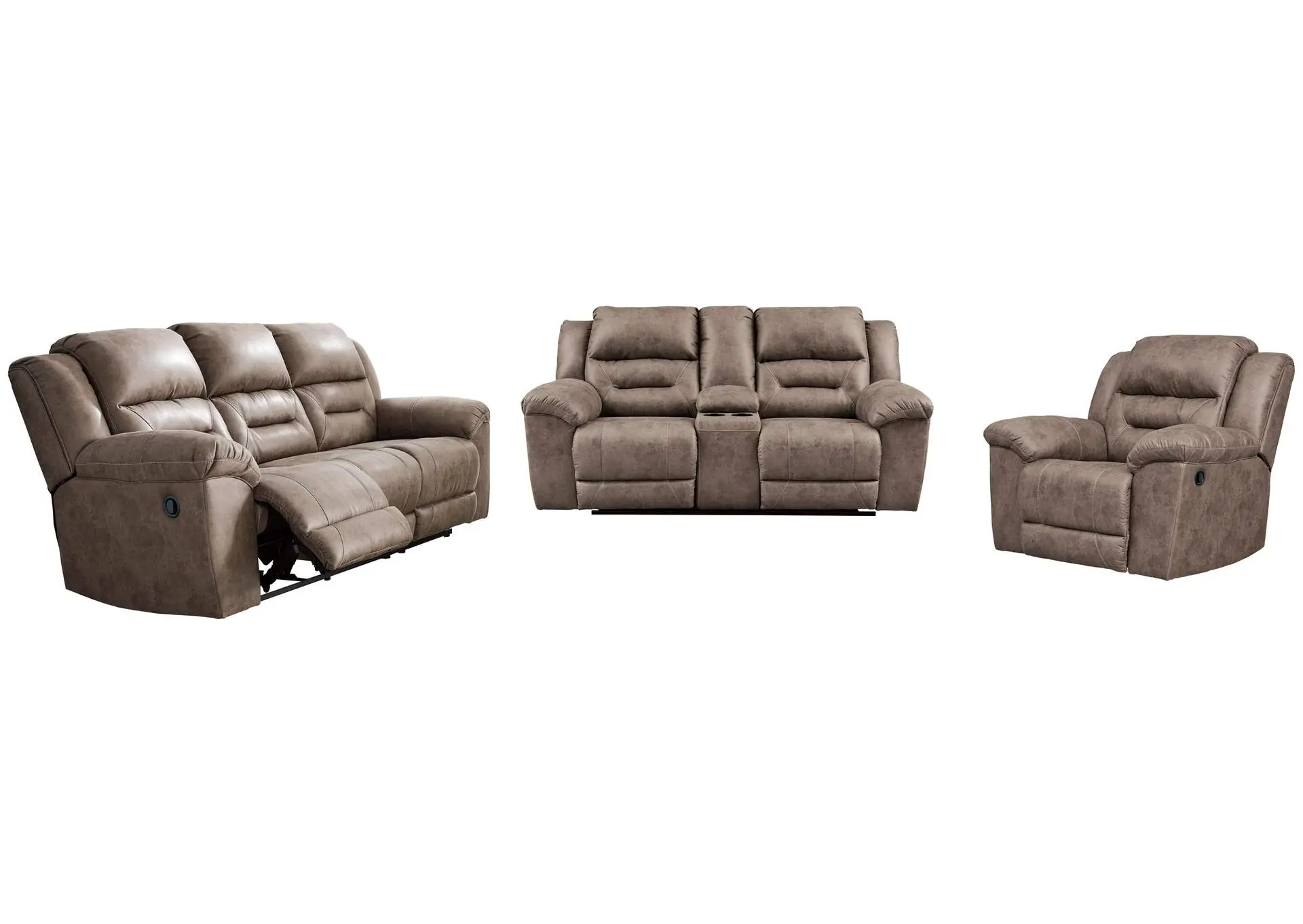 Stoneland Reclining Sofa, Loveseat and Recliner Set