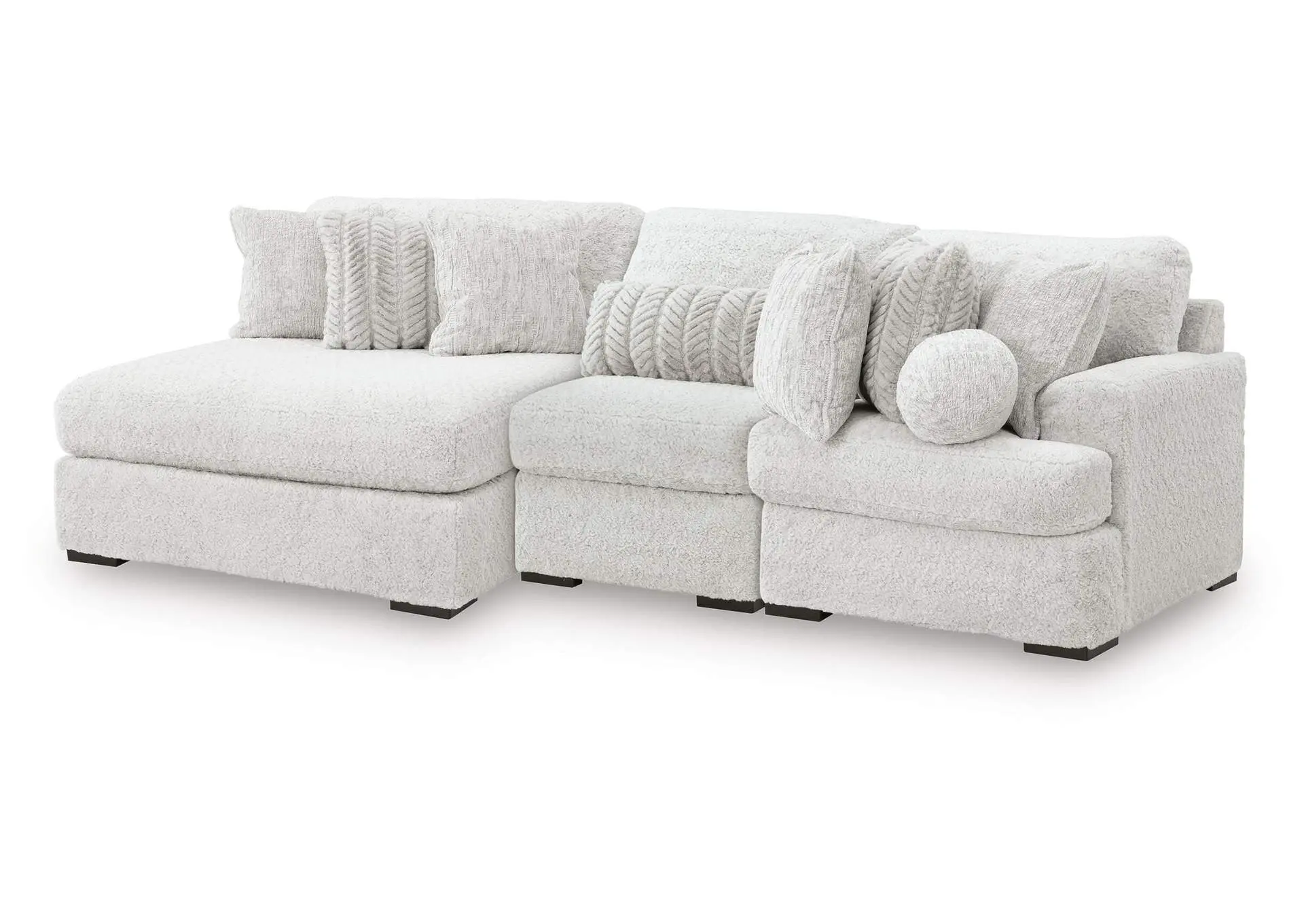 Cuddle Plush 3-Piece Sectional with Chaise