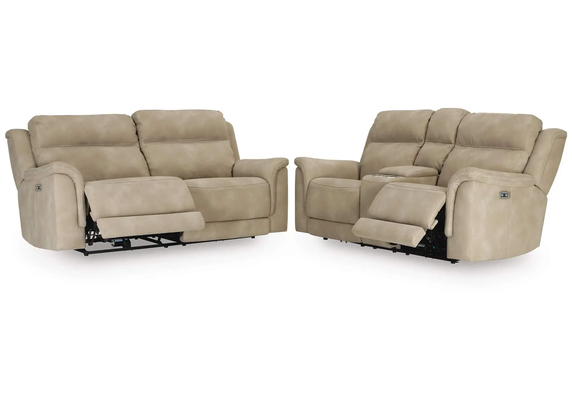 Next-Gen DuraPella Performance Fabric Dual Power Reclining Sofa and Loveseat