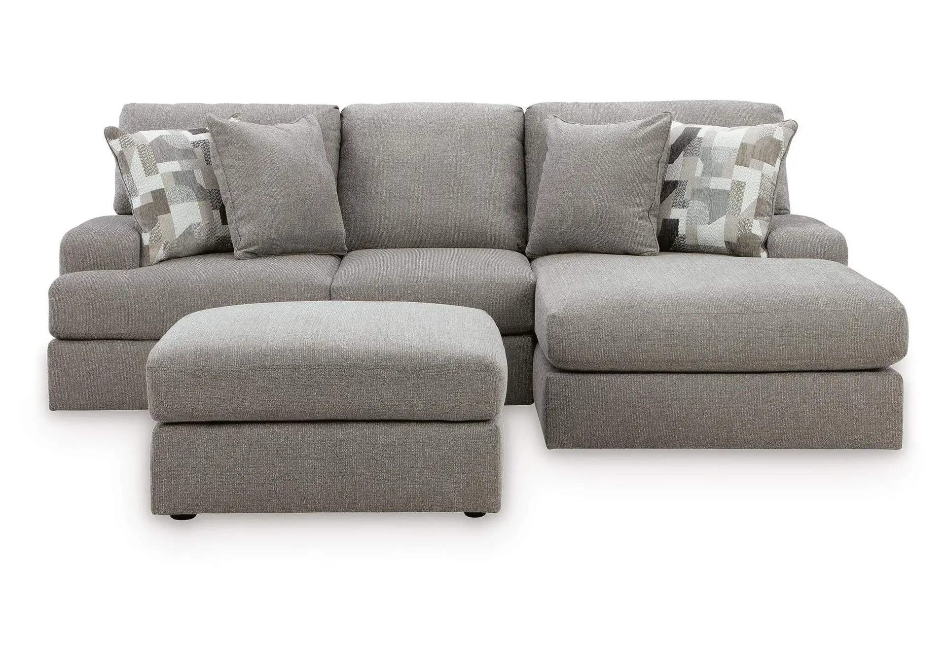 Lindon 2-Piece Sectional with Chaise and Oversized Accent Ottoman