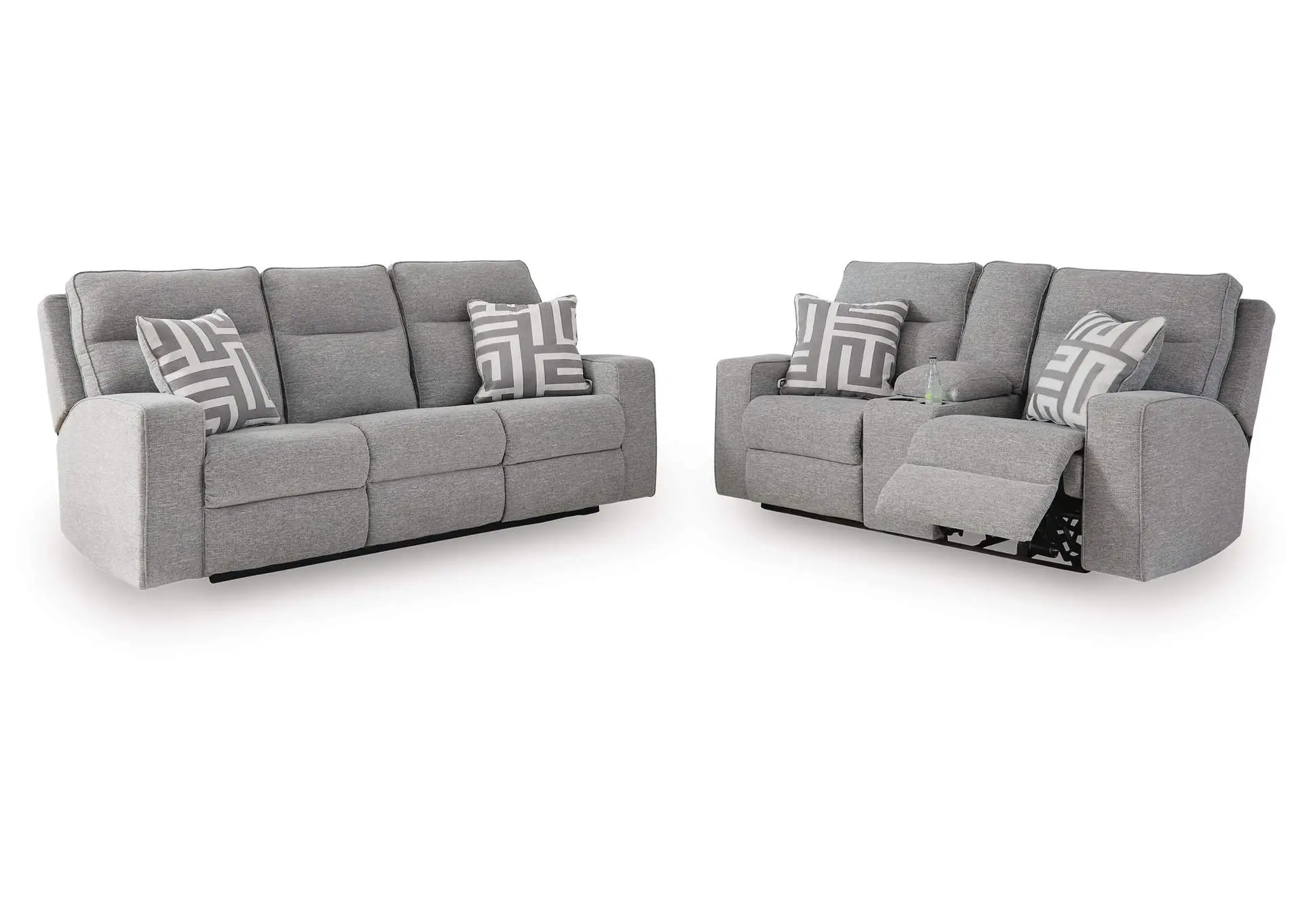 Biscoe Performance Fabric Dual Power Reclining Sofa and Loveseat