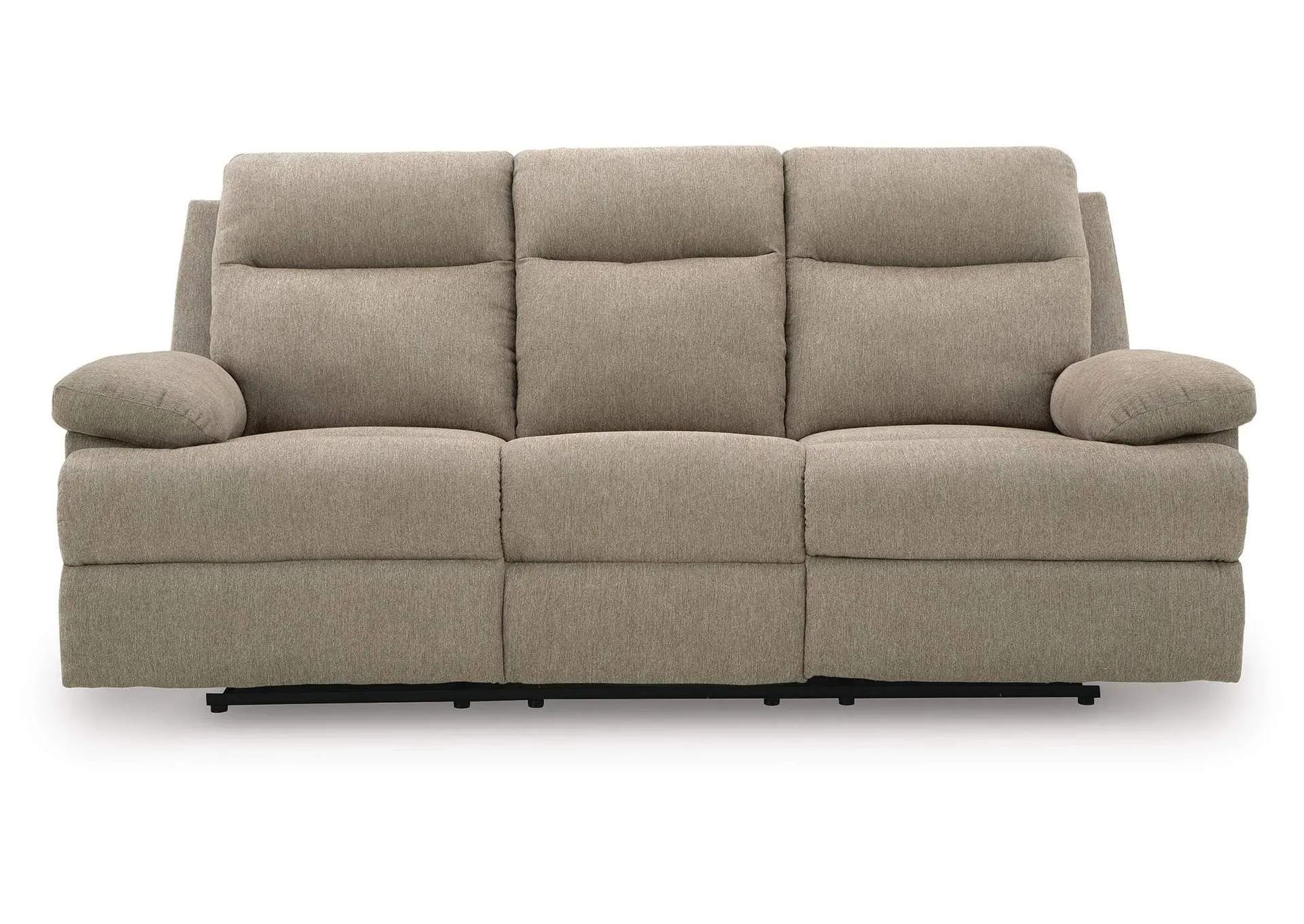 Side-Swipe Reclining Sofa with Drop Down Table