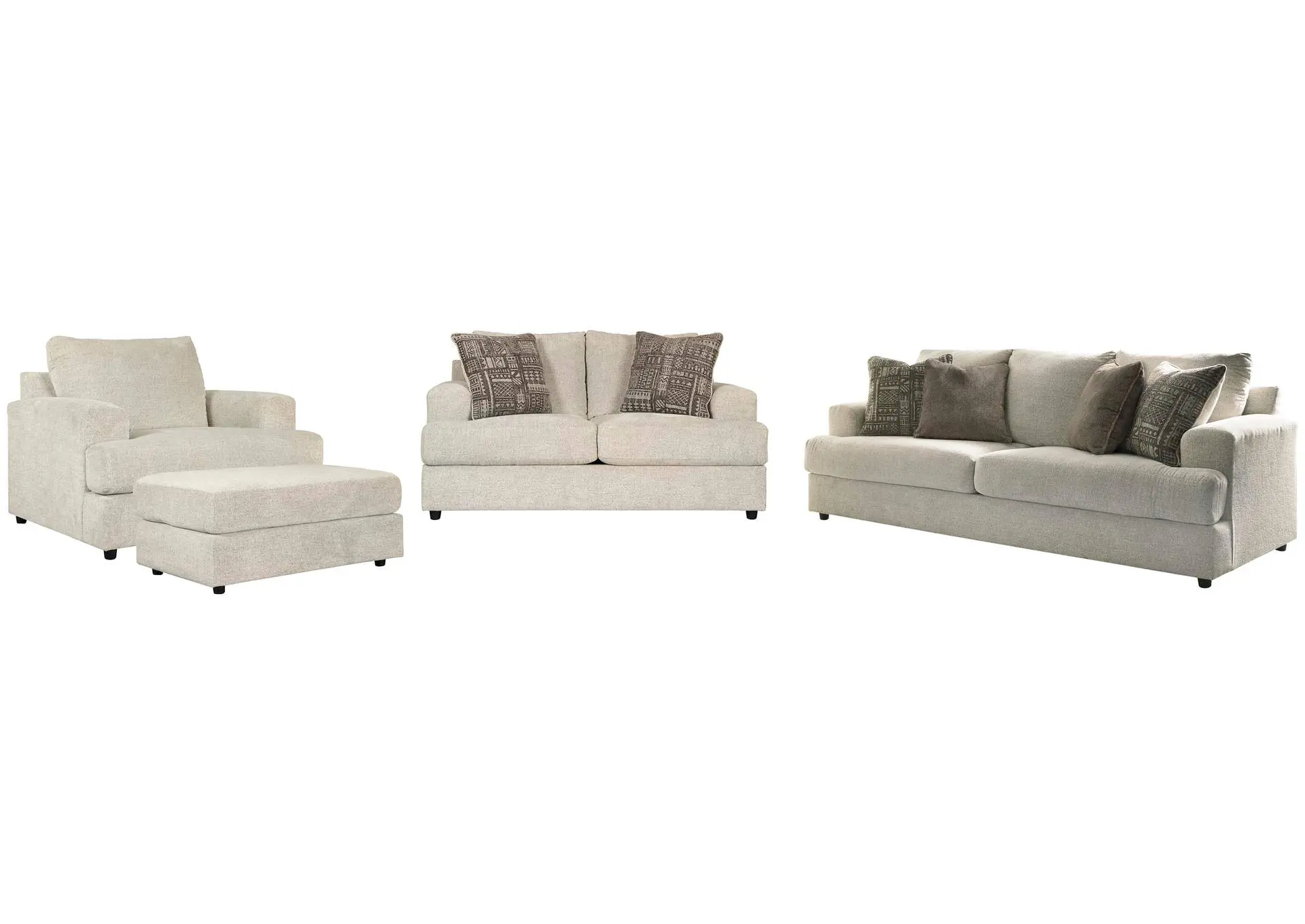 Soletren Sofa, Loveseat, Chair and Ottoman