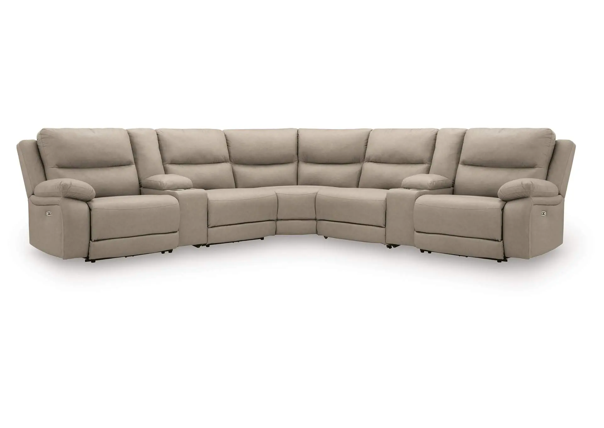 Narwhal Place 7-Piece Reclining Sectional with Storage Consoles