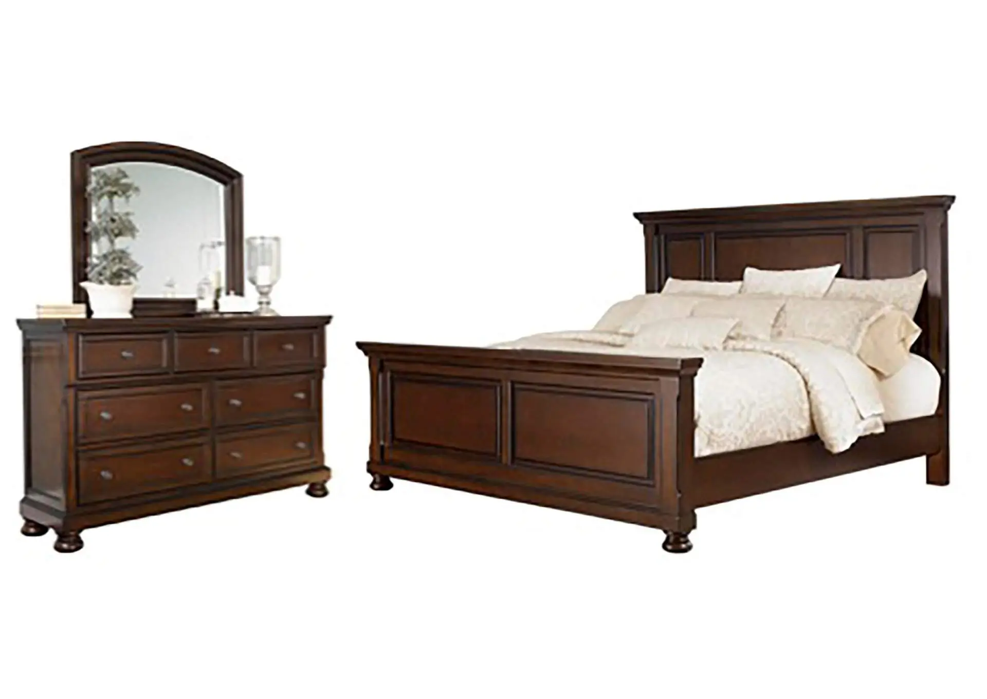 Porter Queen Panel Bed with Mirrored Dresser