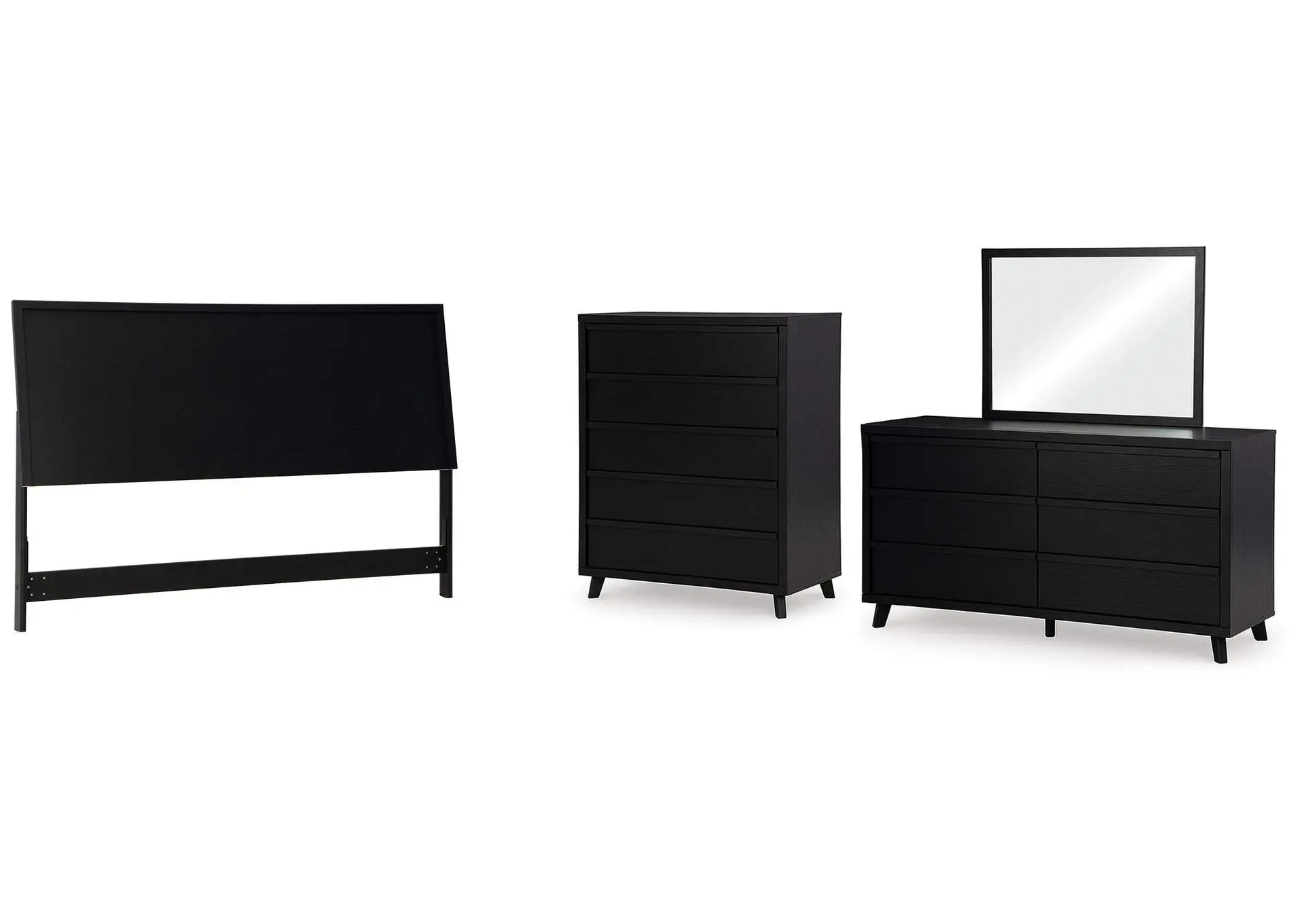 Danziar King Panel Headboard, Dresser, Mirror and Chest