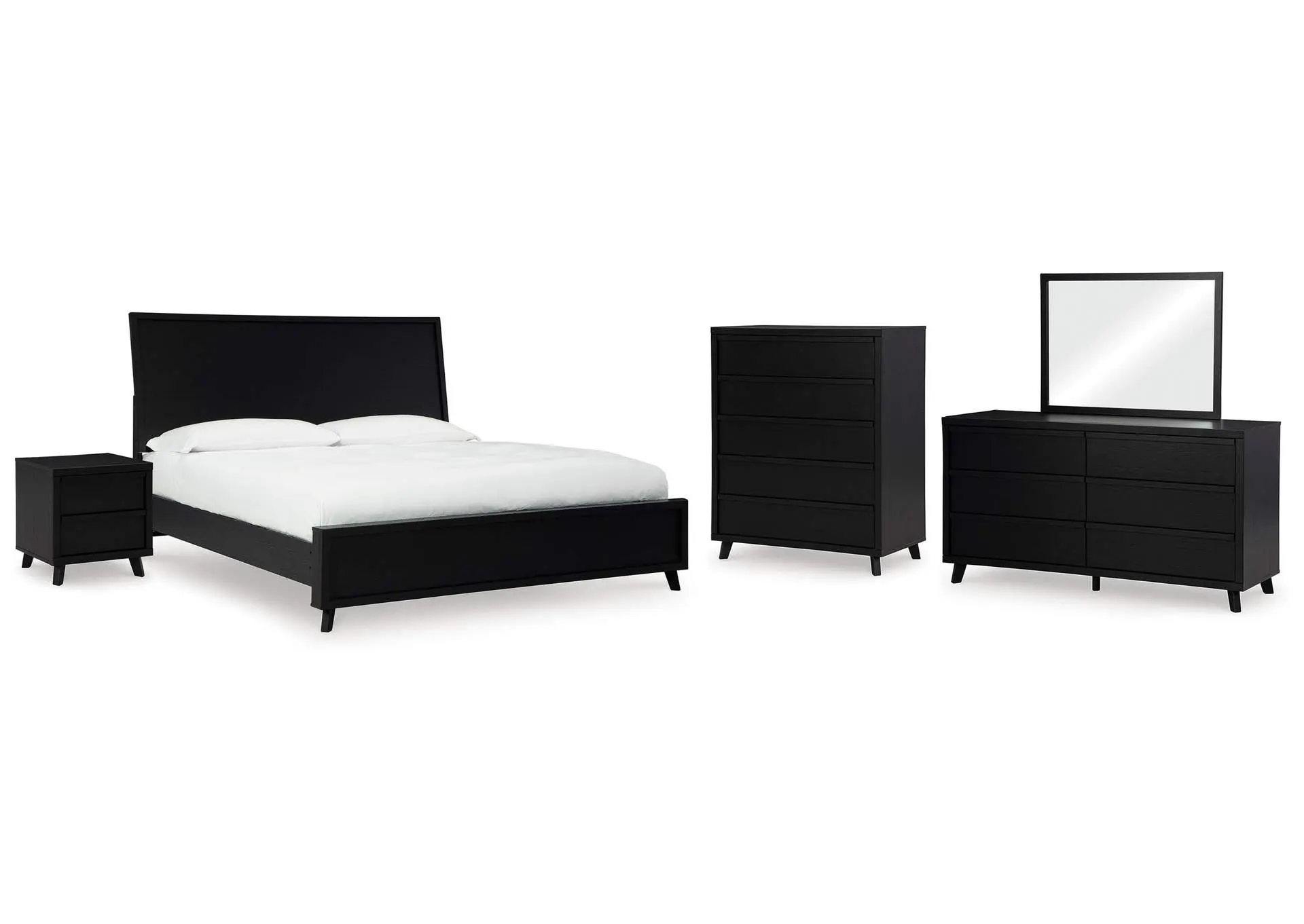 Danziar King Panel Bed, Dresser, Mirror, Chest and Nightstand