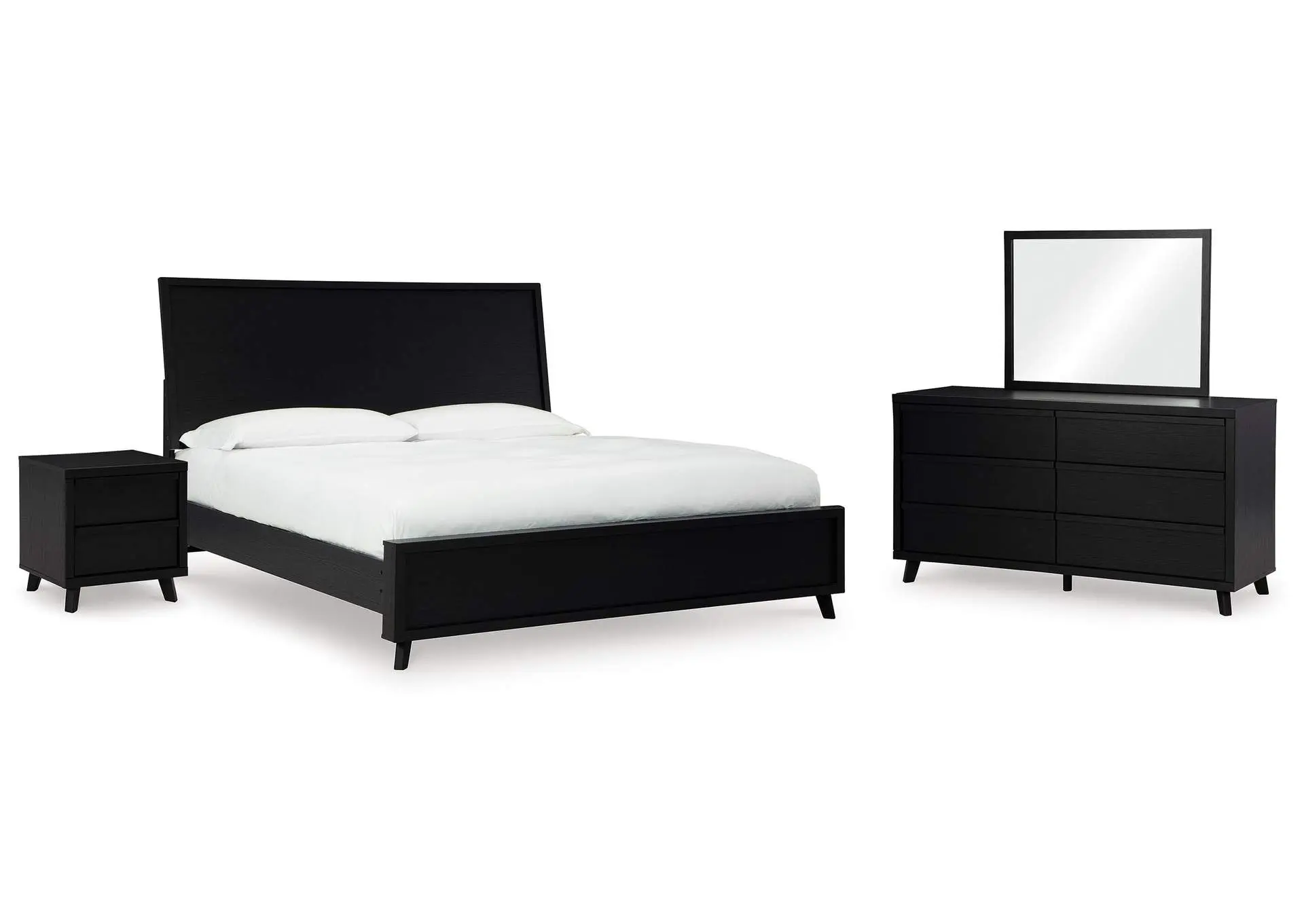 Danziar King Panel Bed, Dresser, Mirror and Nightstand