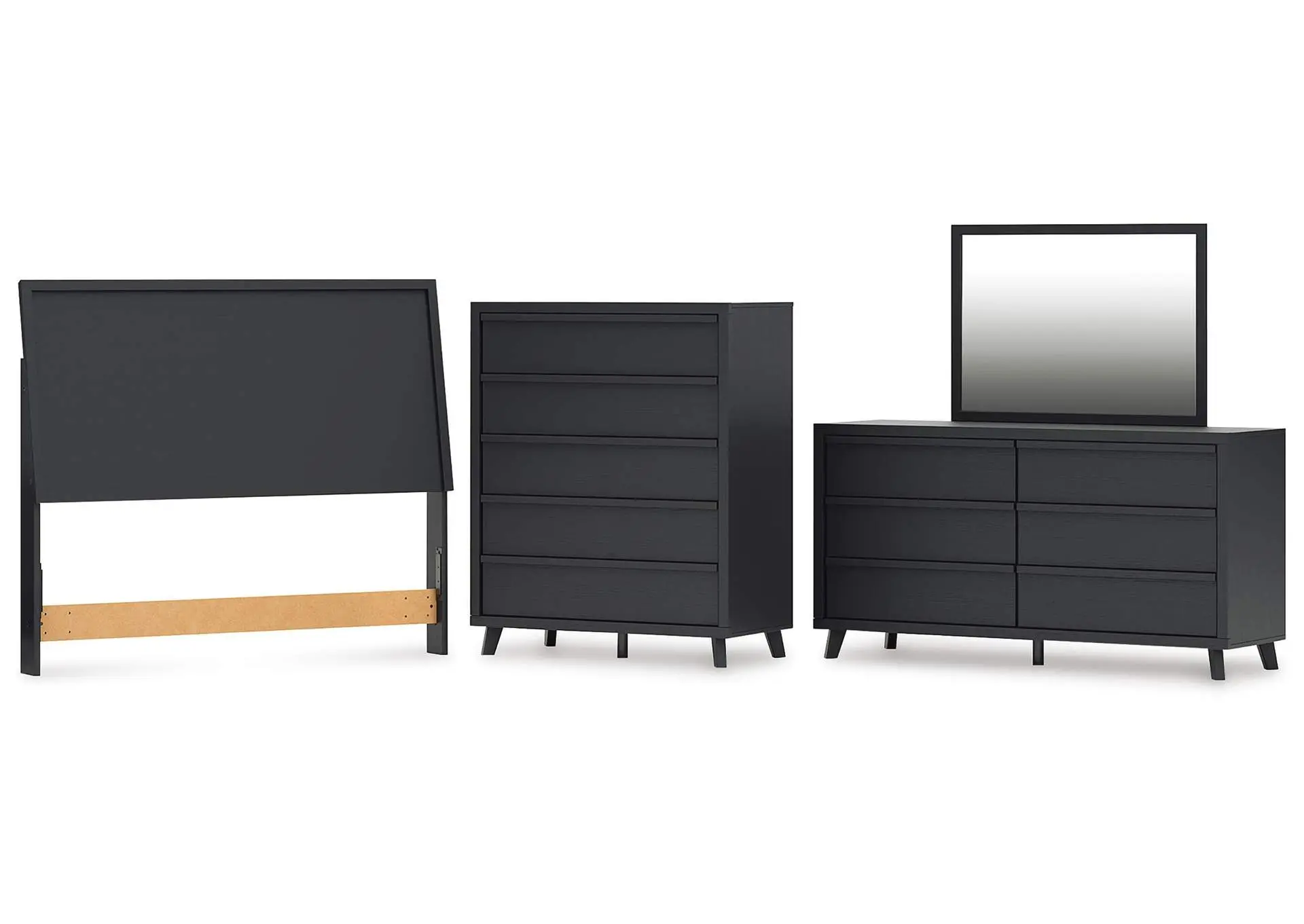 Danziar Queen Panel Headboard, Dresser, Mirror and Chest