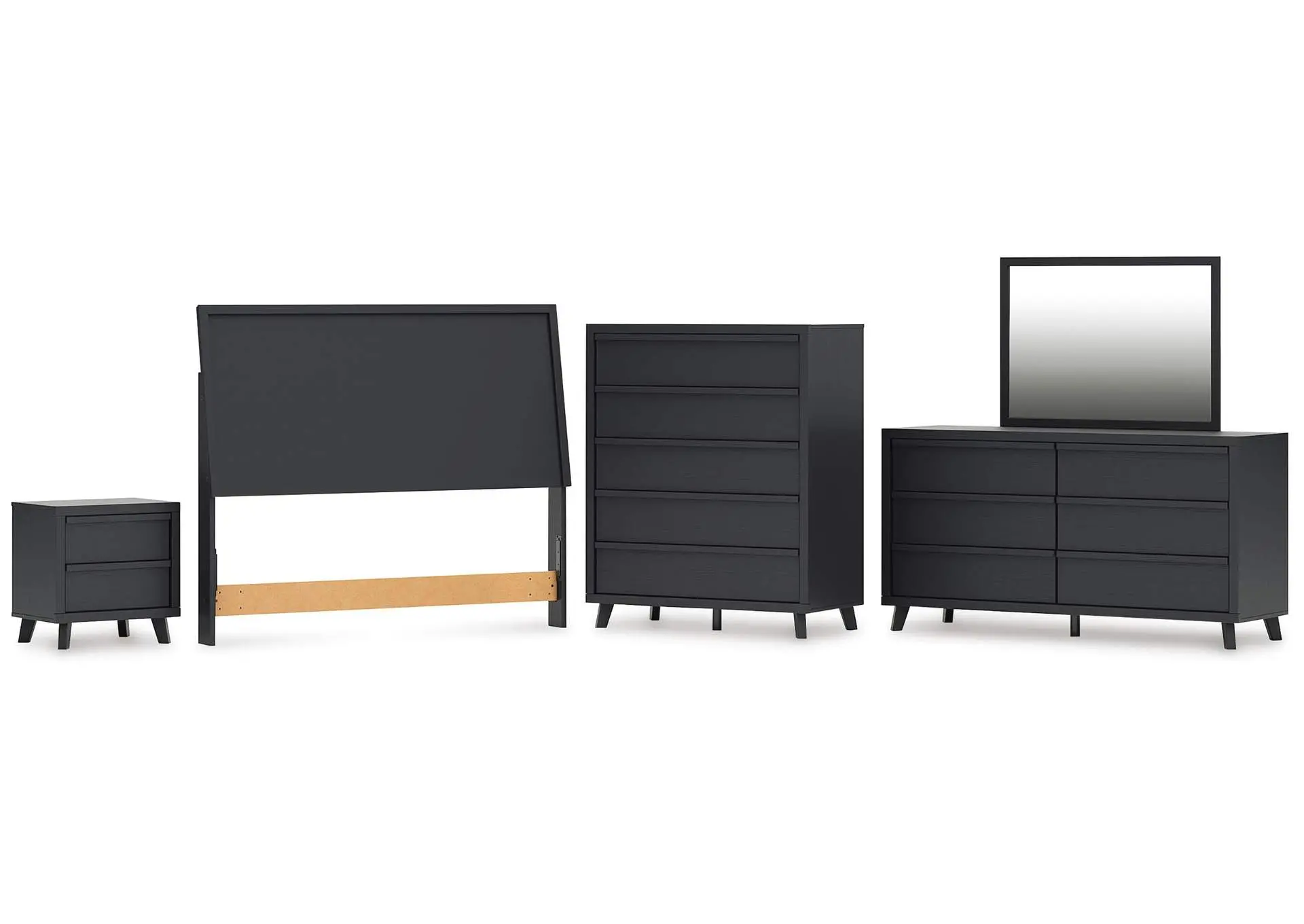 Danziar Queen Panel Headboard, Dresser, Mirror, Chest and Nightstand