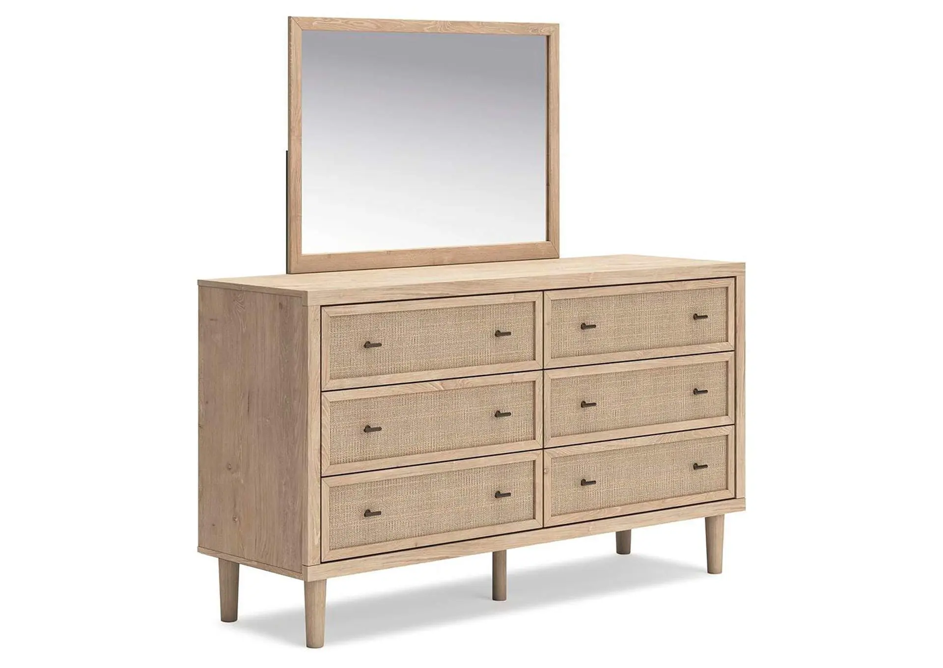 Cielden King Panel Headboard with Mirrored Dresser and 2 Nightstands