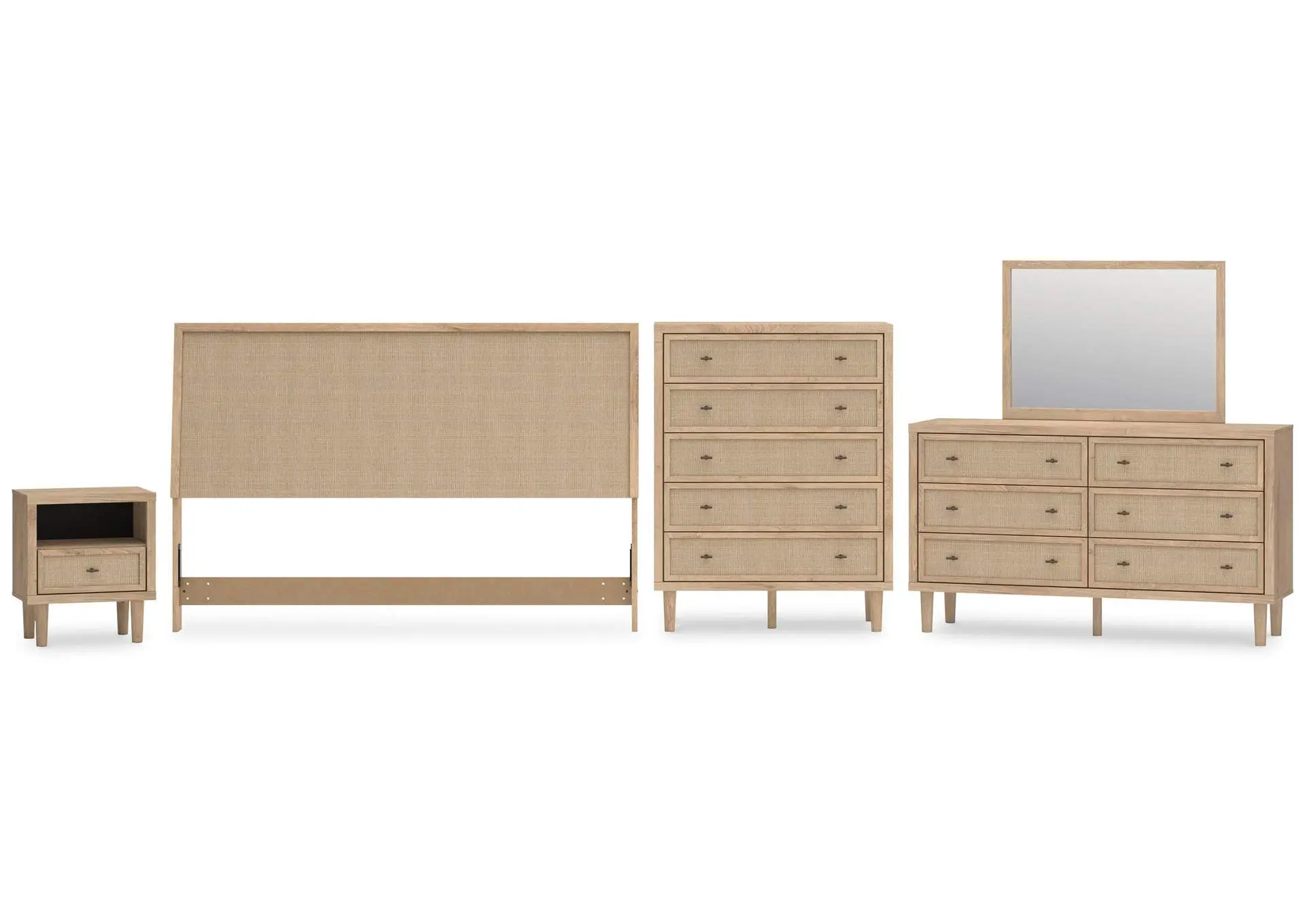 Cielden King Panel Headboard, Dresser, Mirror, Chest and Nightstand