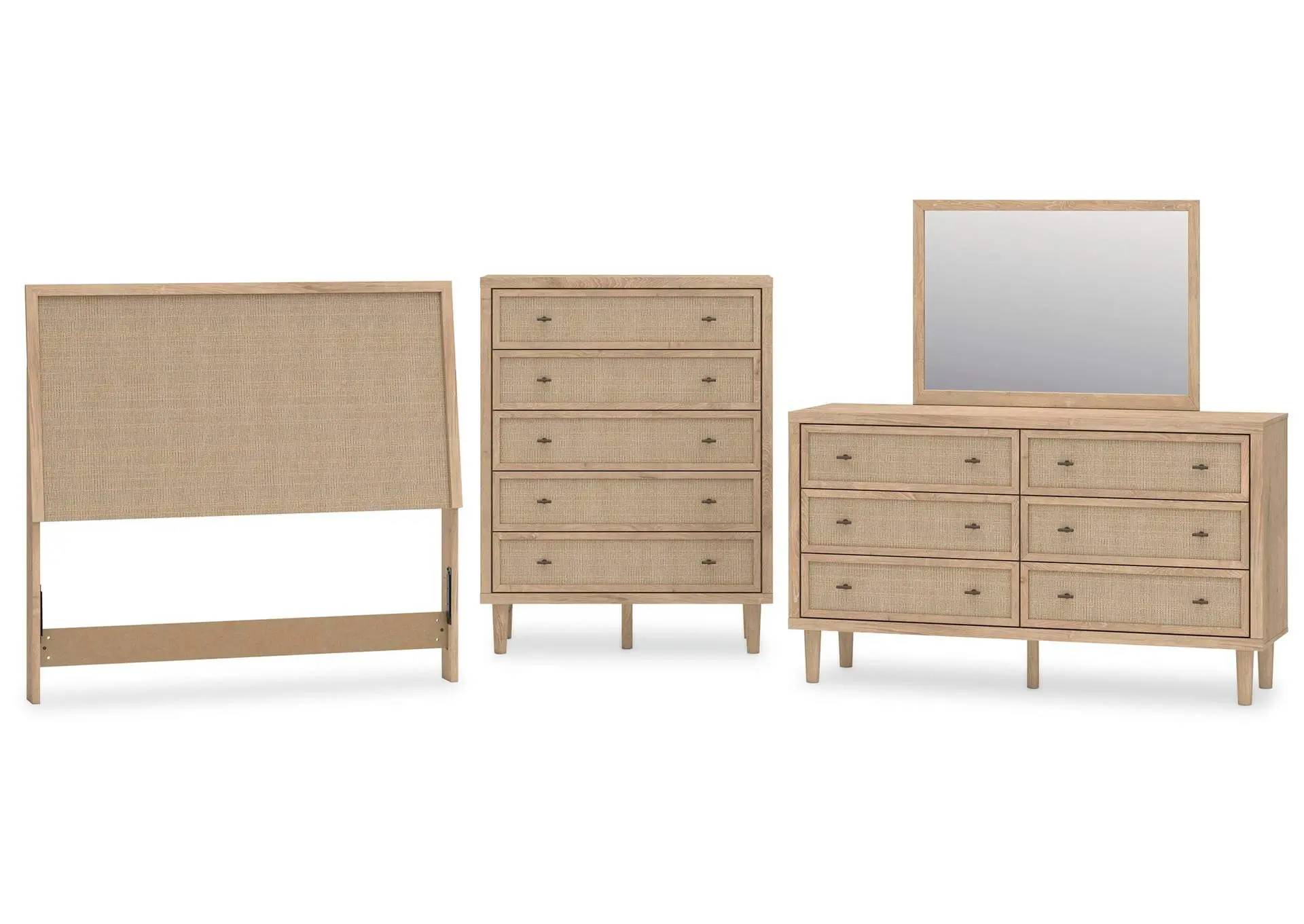 Cielden Full Panel Headboard, Dresser, Mirror and Chest