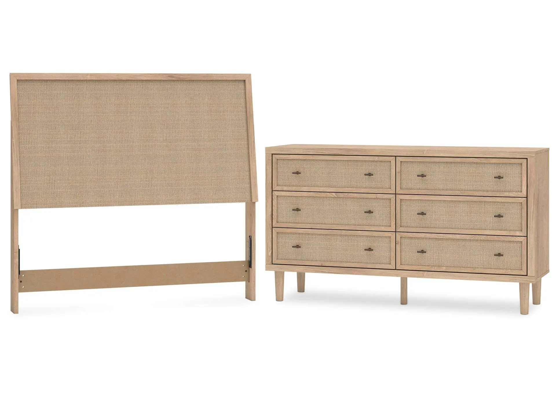 Cielden Full Upholstered Panel Bed with Dresser