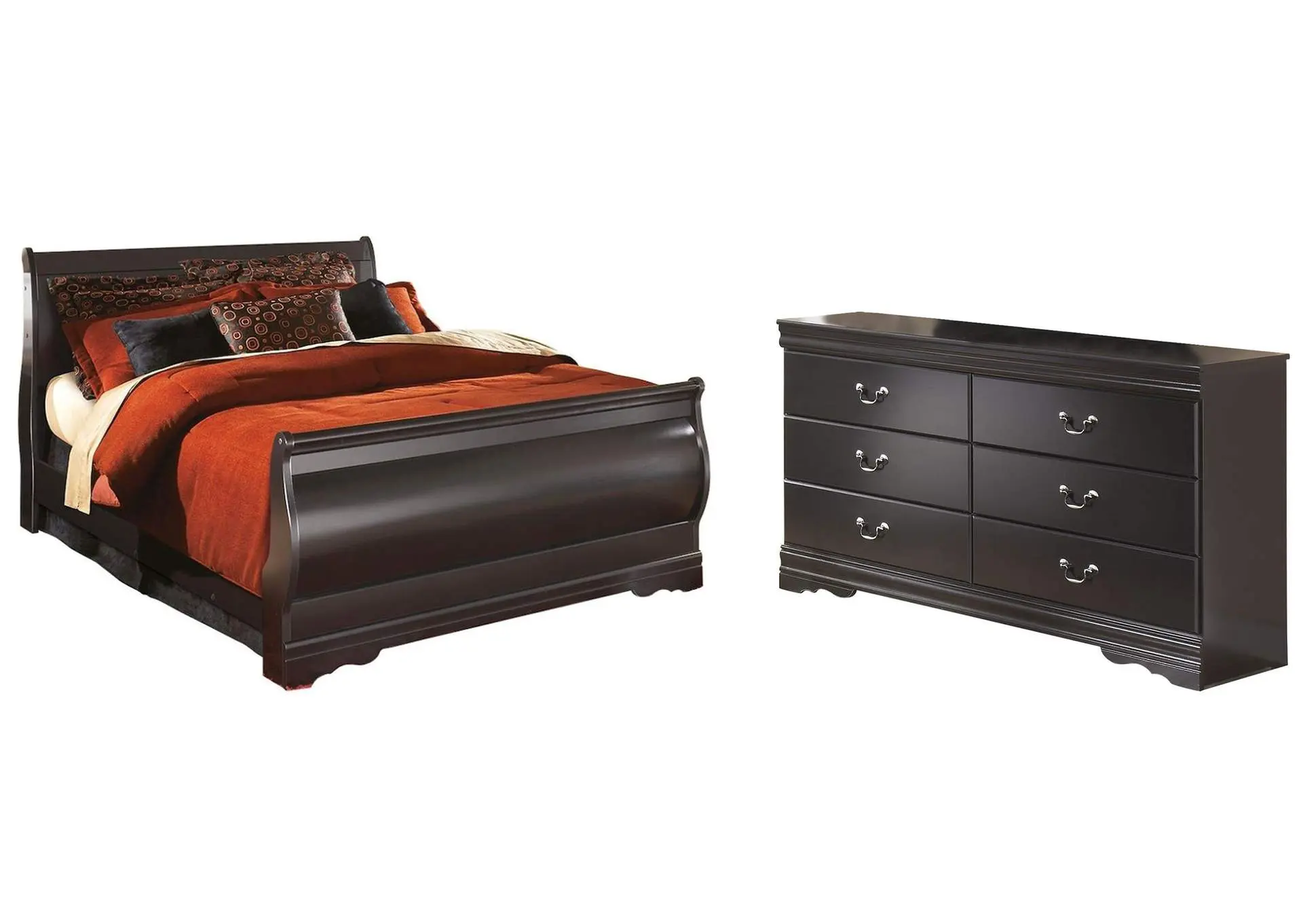 Huey Vineyard Full Sleigh Bed with Dresser