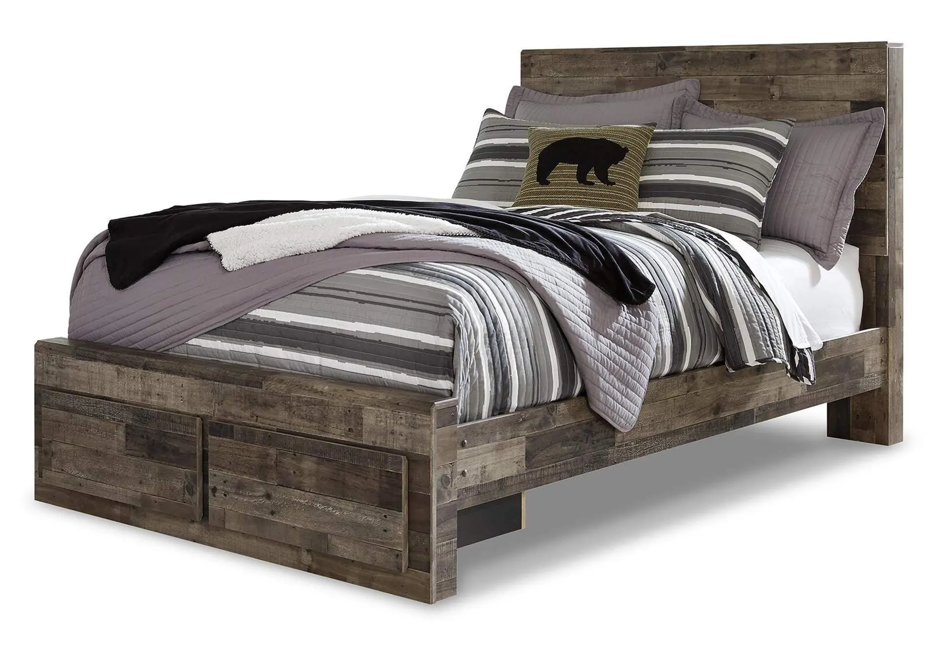 Derekson Full Panel Bed with 2 Storage Drawers