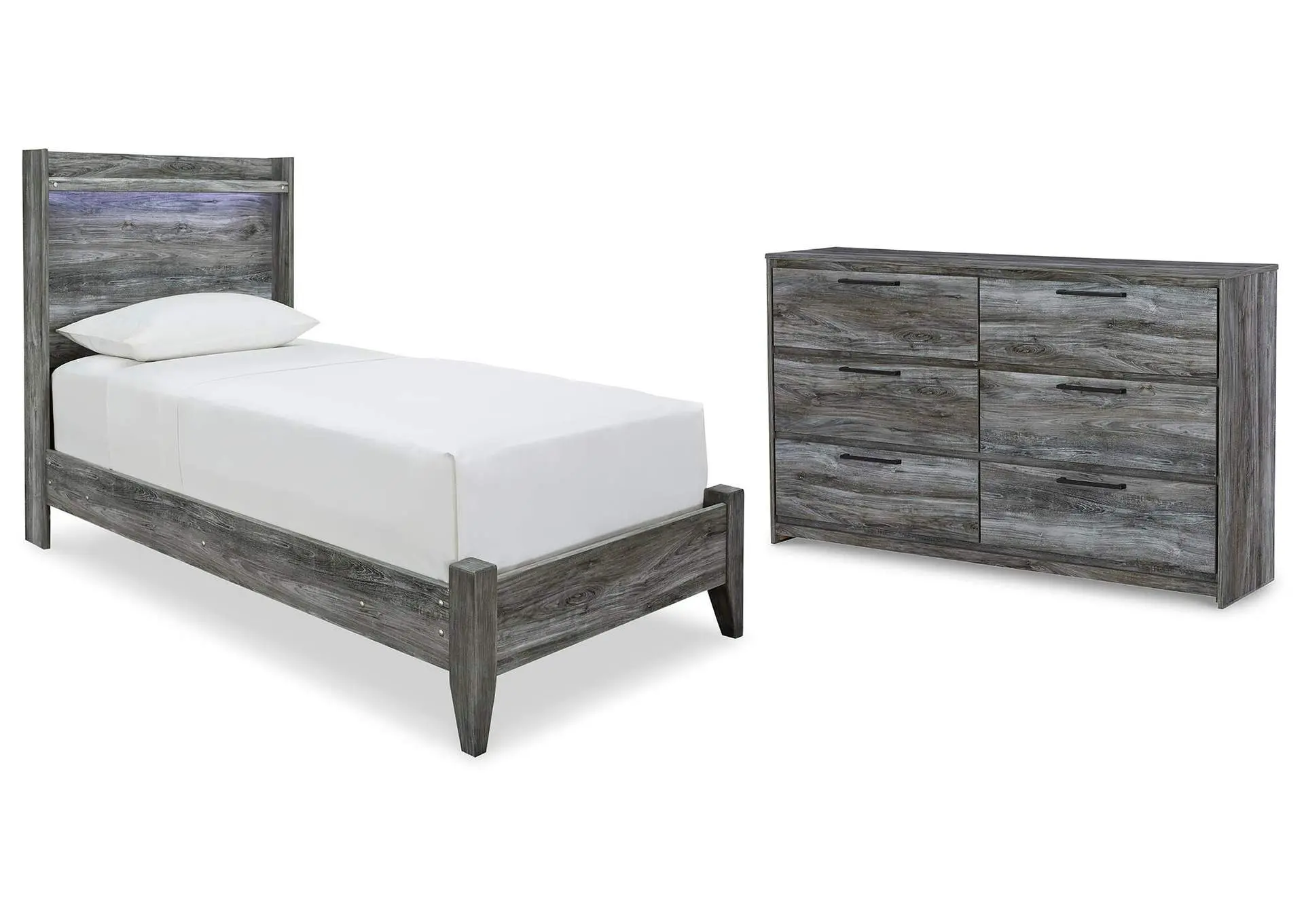 Baystorm Twin Panel Bed with Dresser