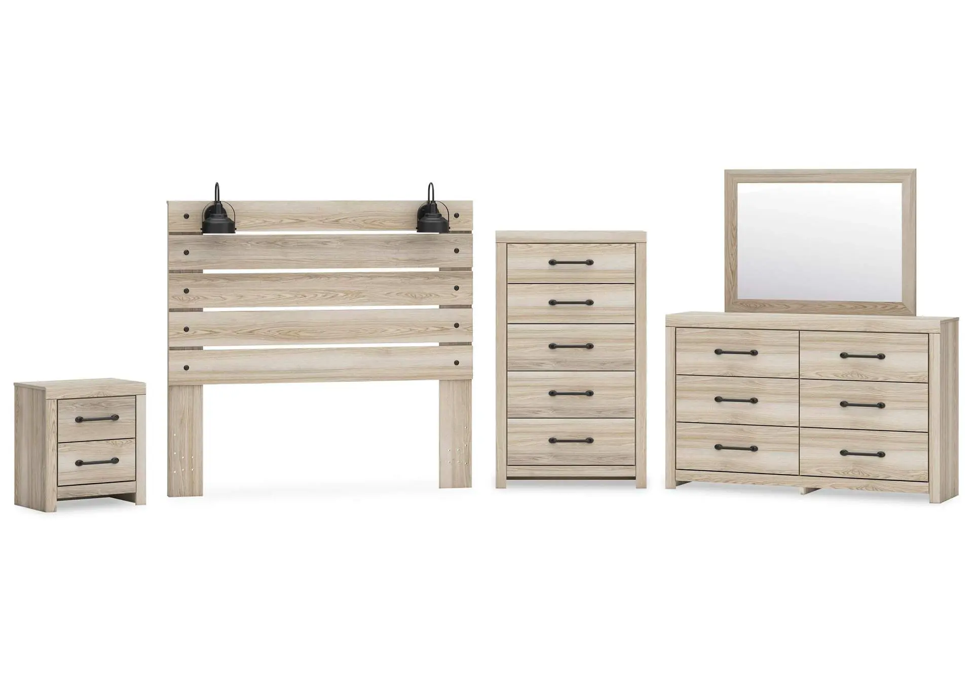 Senbry Queen Panel Headboard, Dresser, Mirror, Chest and Nightstand