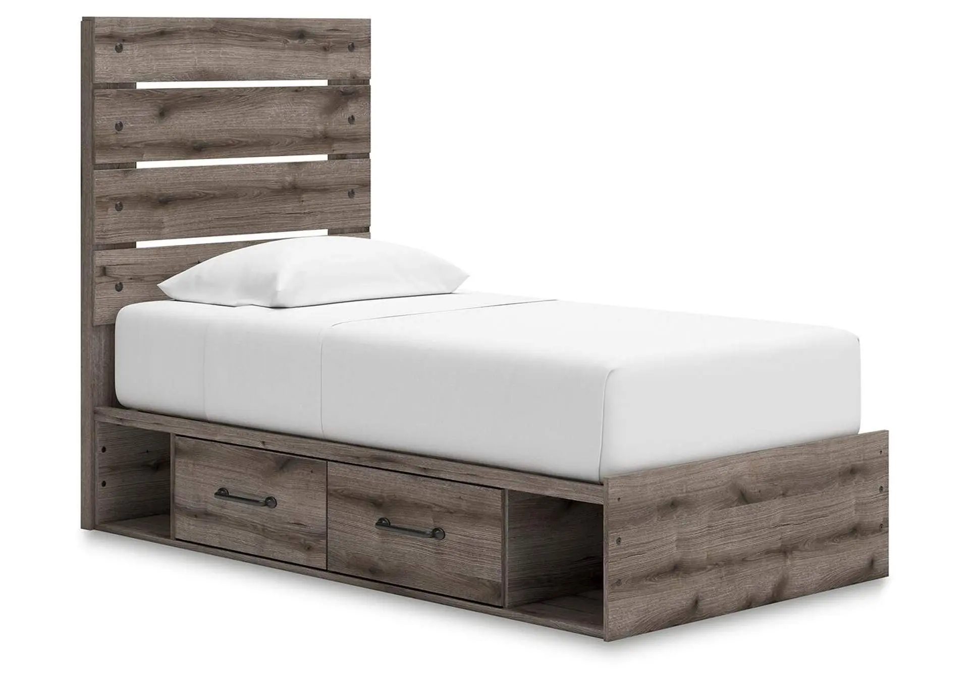 Graystorm Twin Panel Bed with Storage