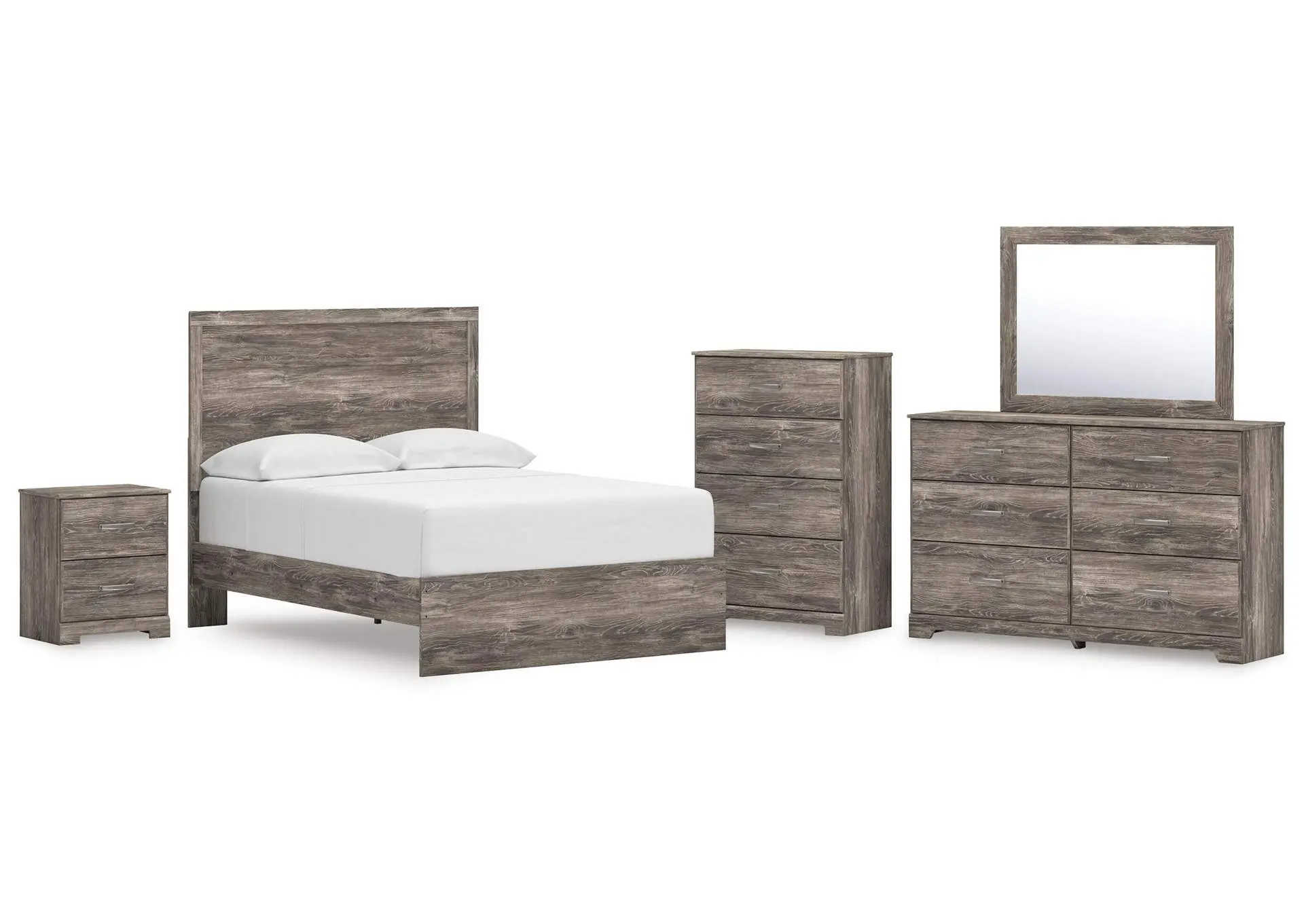 Ralinksi Full Panel Bed, Dresser, Mirror, Chest and Nightstand
