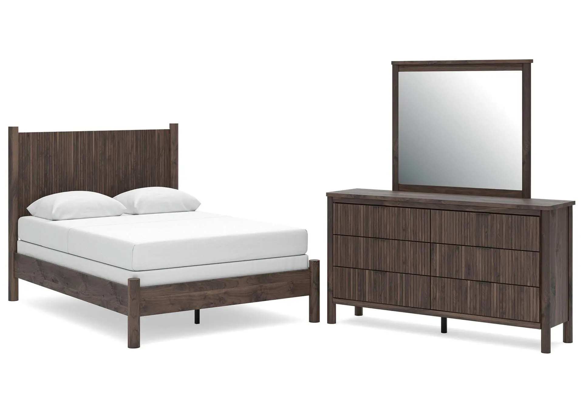 Cadmori Full Panel Bed, Dresser and Mirror