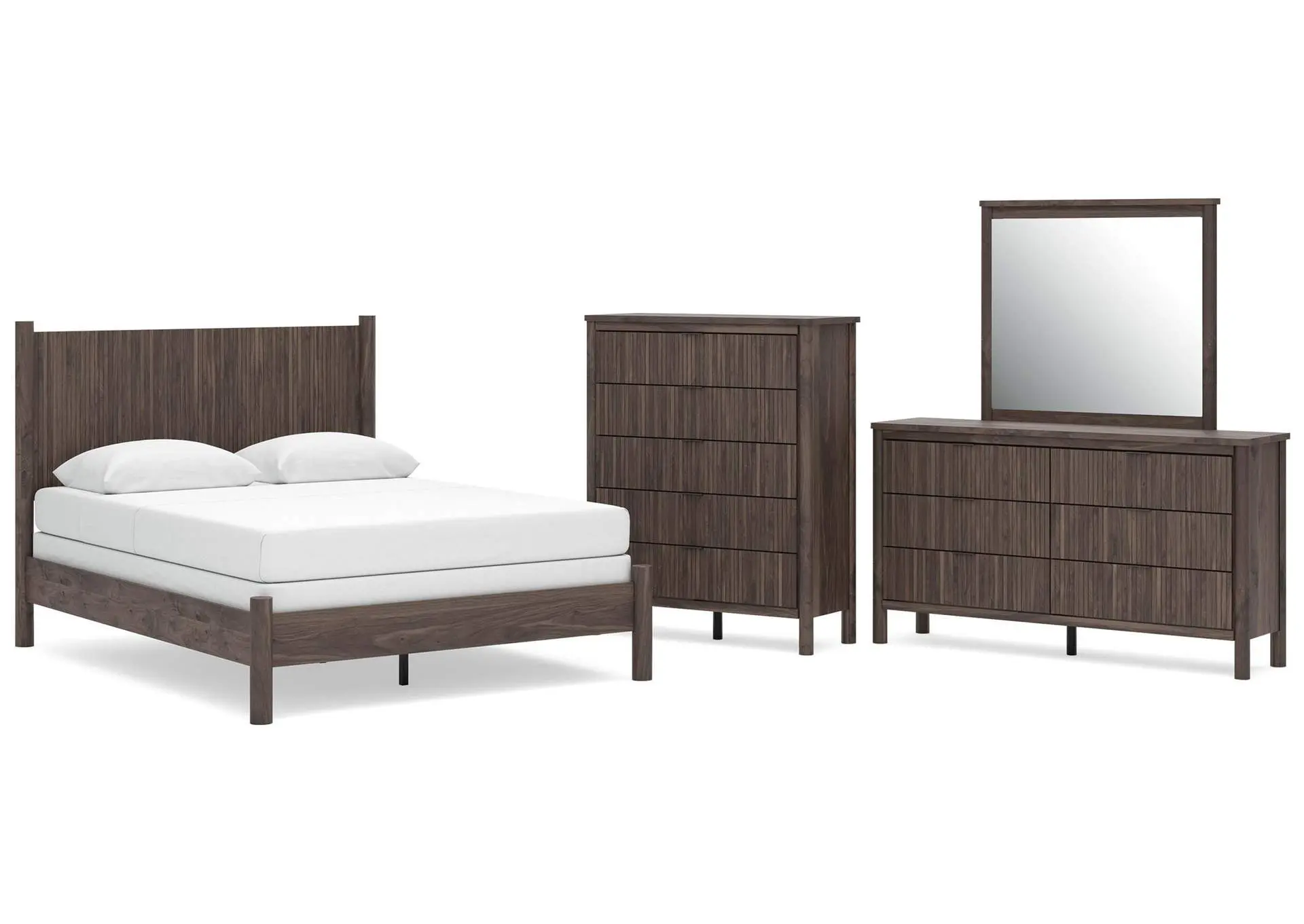 Cadmori Queen Panel Bed, Dresser, Mirror and Chest