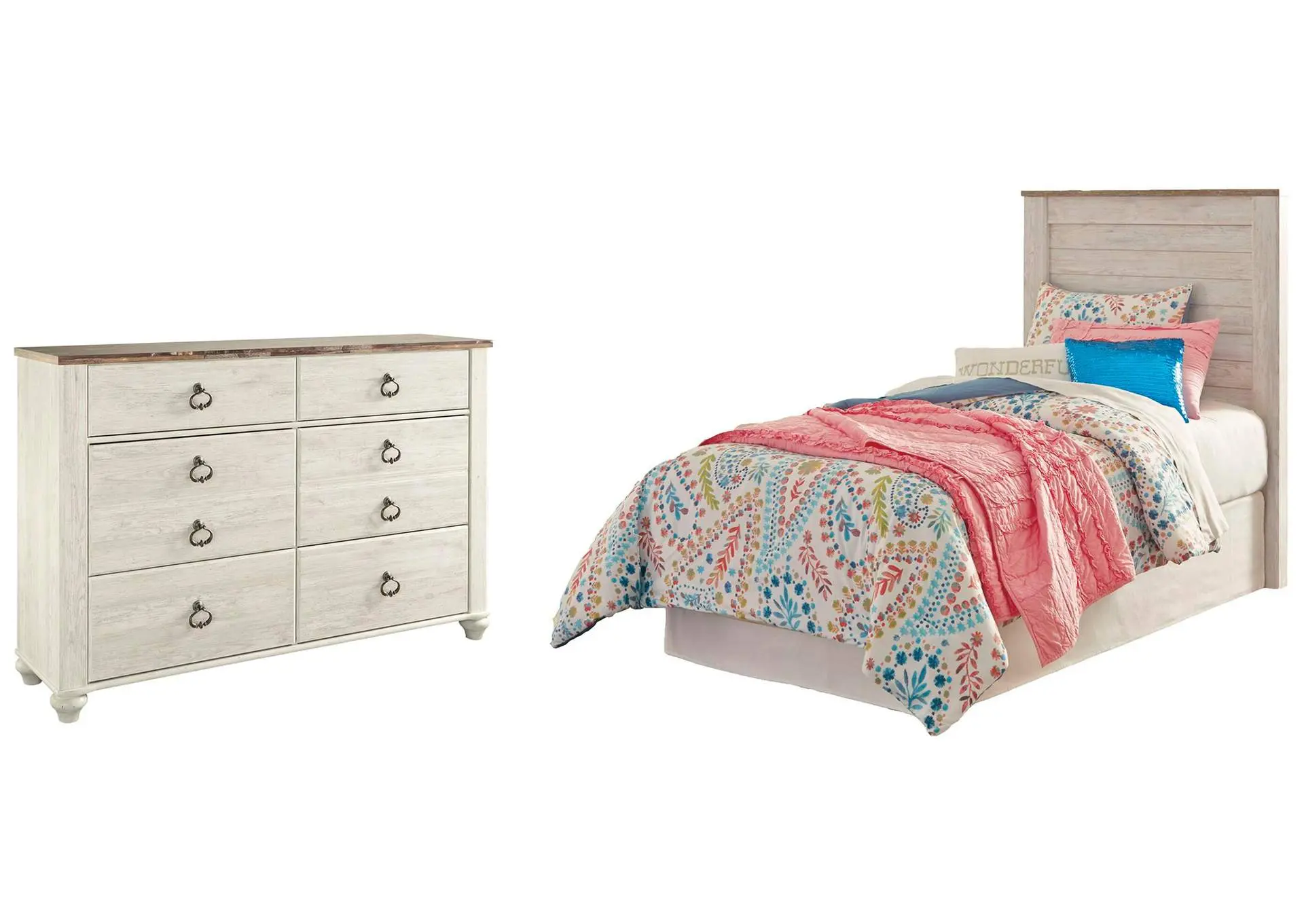 Willowton Twin Panel Headboard Bed with Dresser