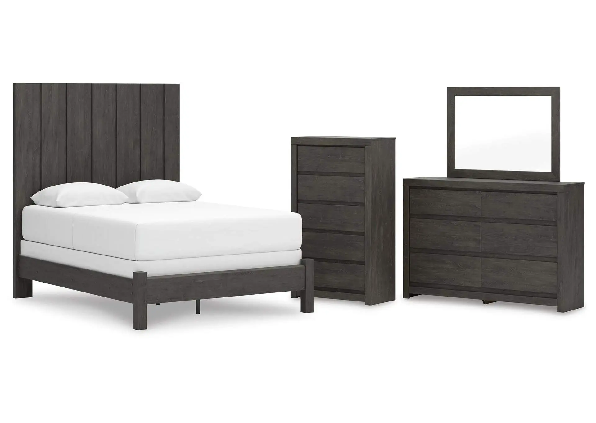 Parlayon Queen Panel Bed, Dresser, Mirror and Chest