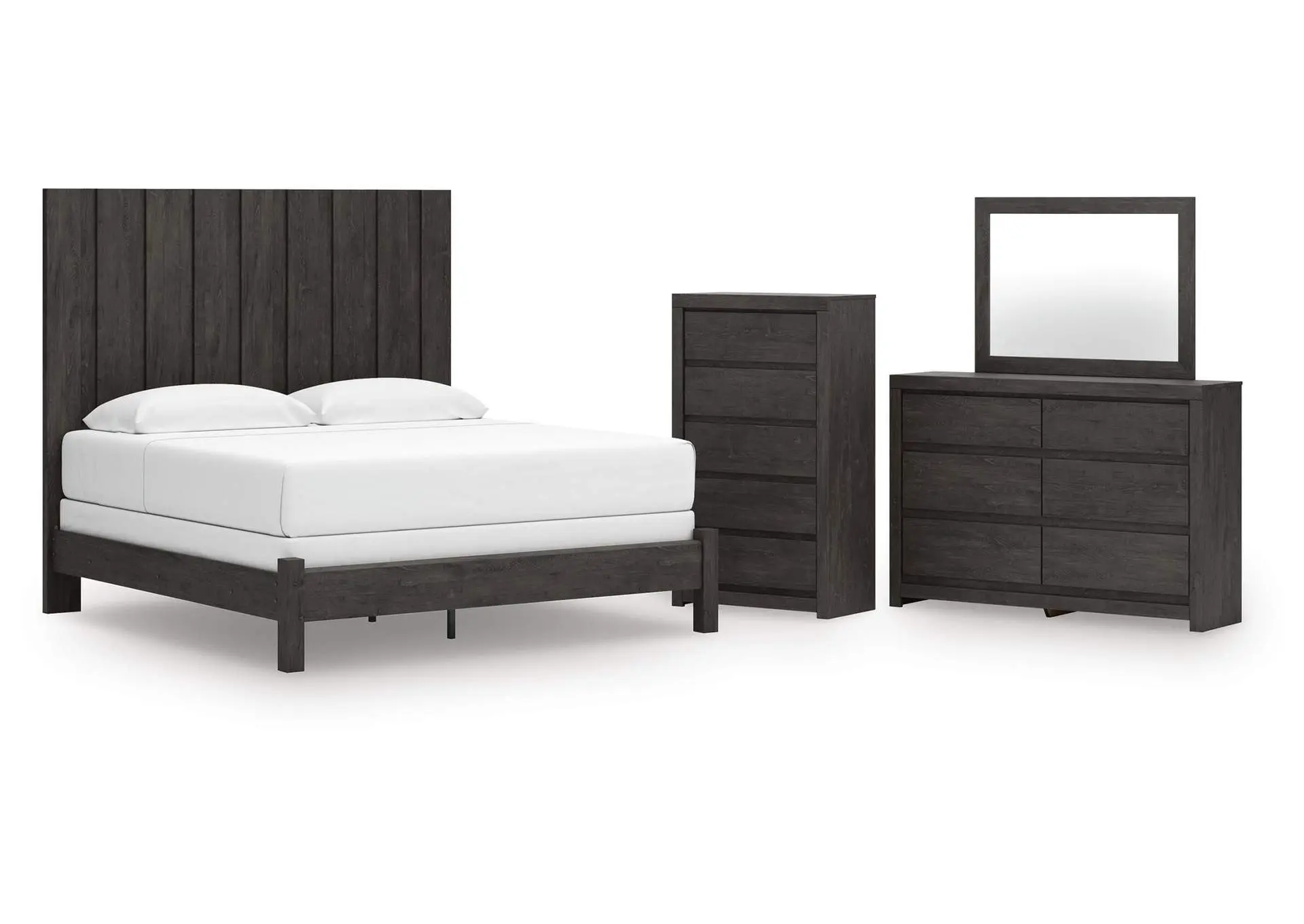 Parlayon King Panel Bed, Dresser, Mirror and Chest