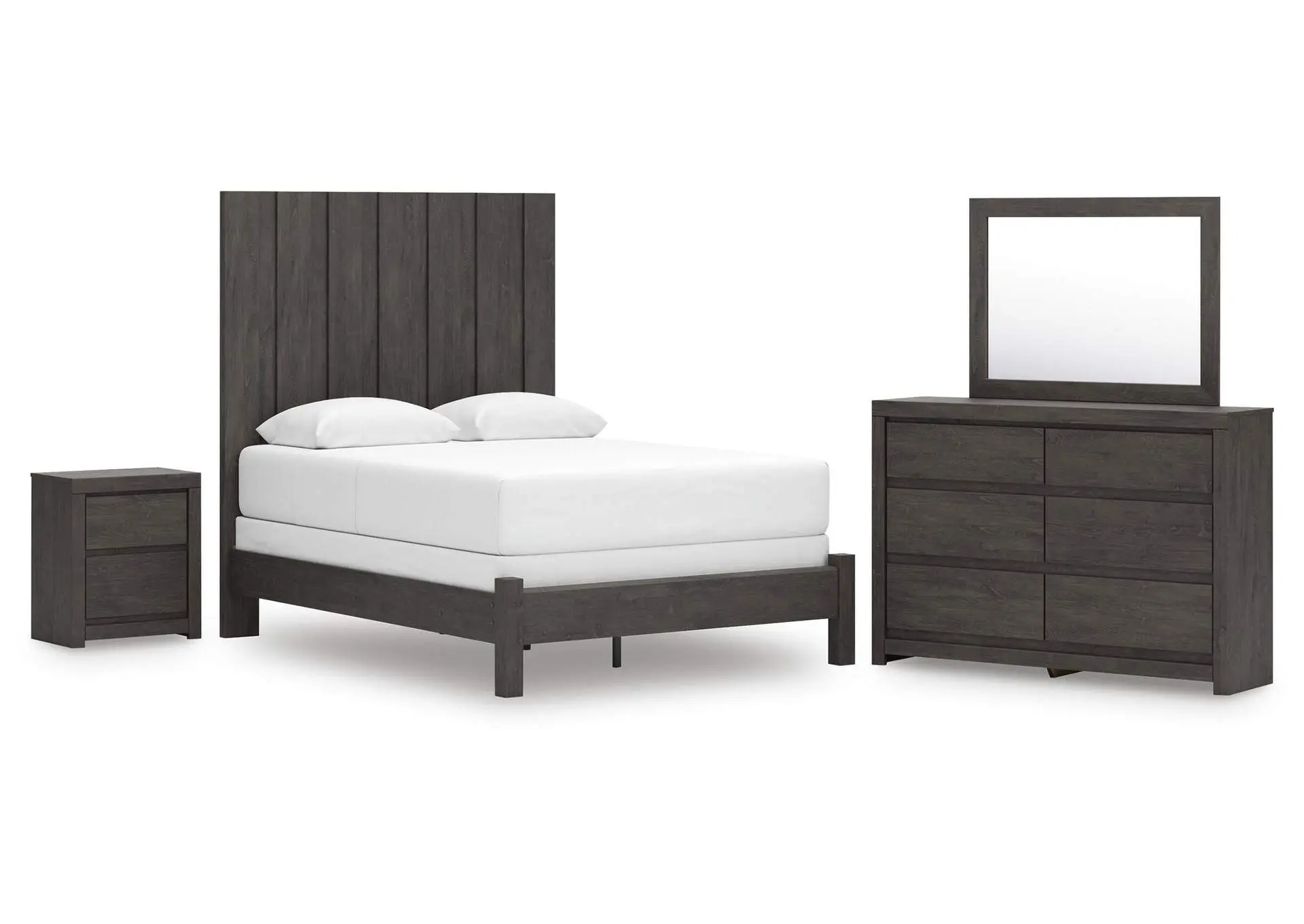 Parlayon Queen Panel Bed, Dresser, Mirror and Nightstand