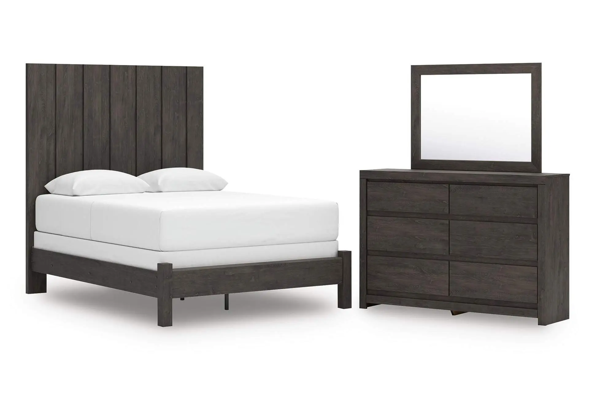 Parlayon Queen Panel Bed, Dresser and Mirror