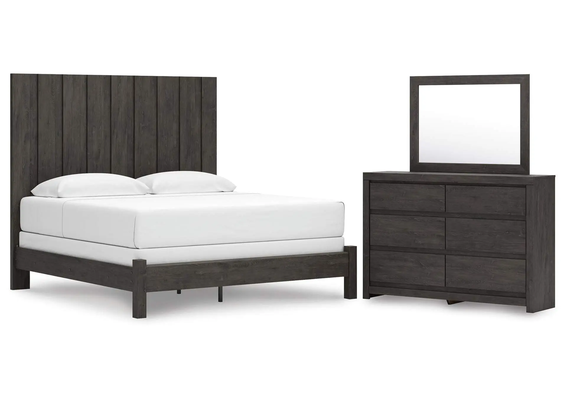 Parlayon King Panel Bed, Dresser and Mirror