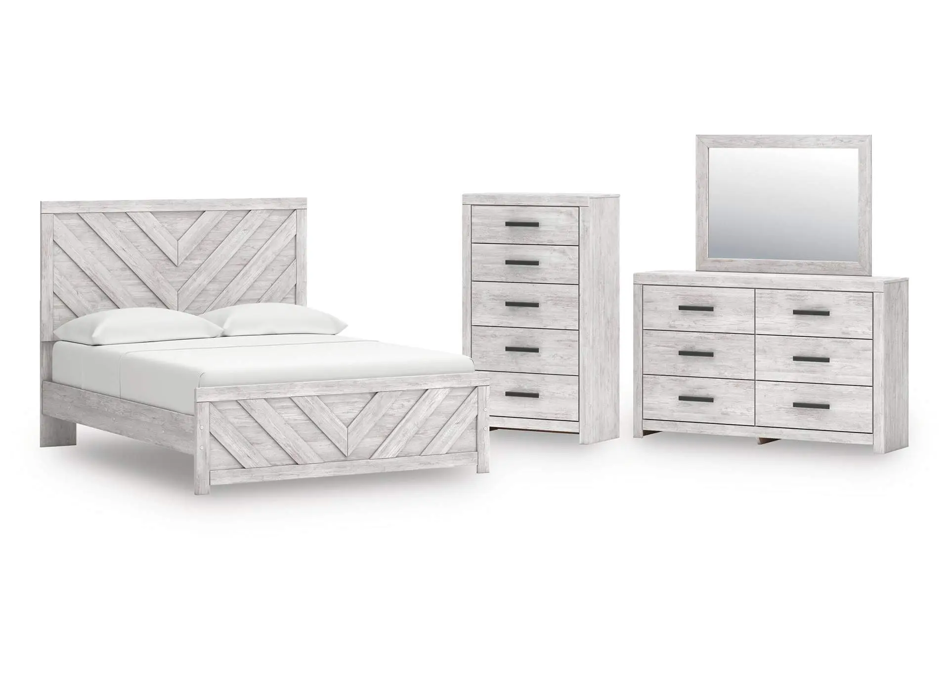 Cayboni Queen Panel Bed, Dresser, Mirror and Chest