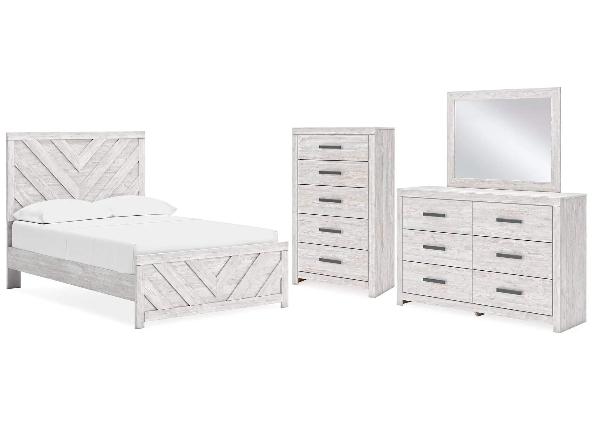 Cayboni Full Panel Bed, Dresser, Mirror and Chest