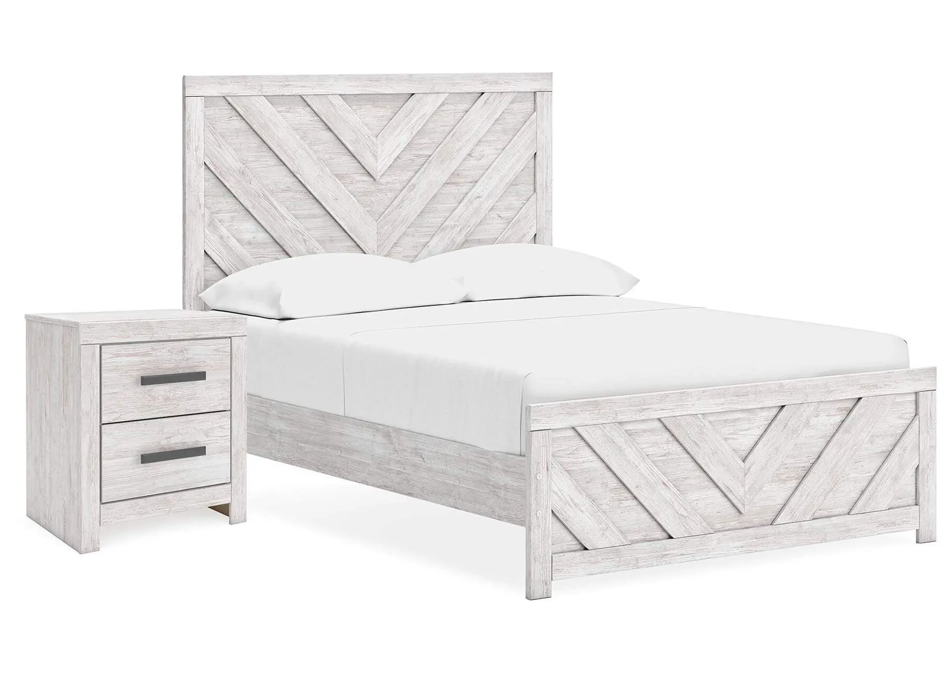 Cayboni Full Panel Bed with Nightstand