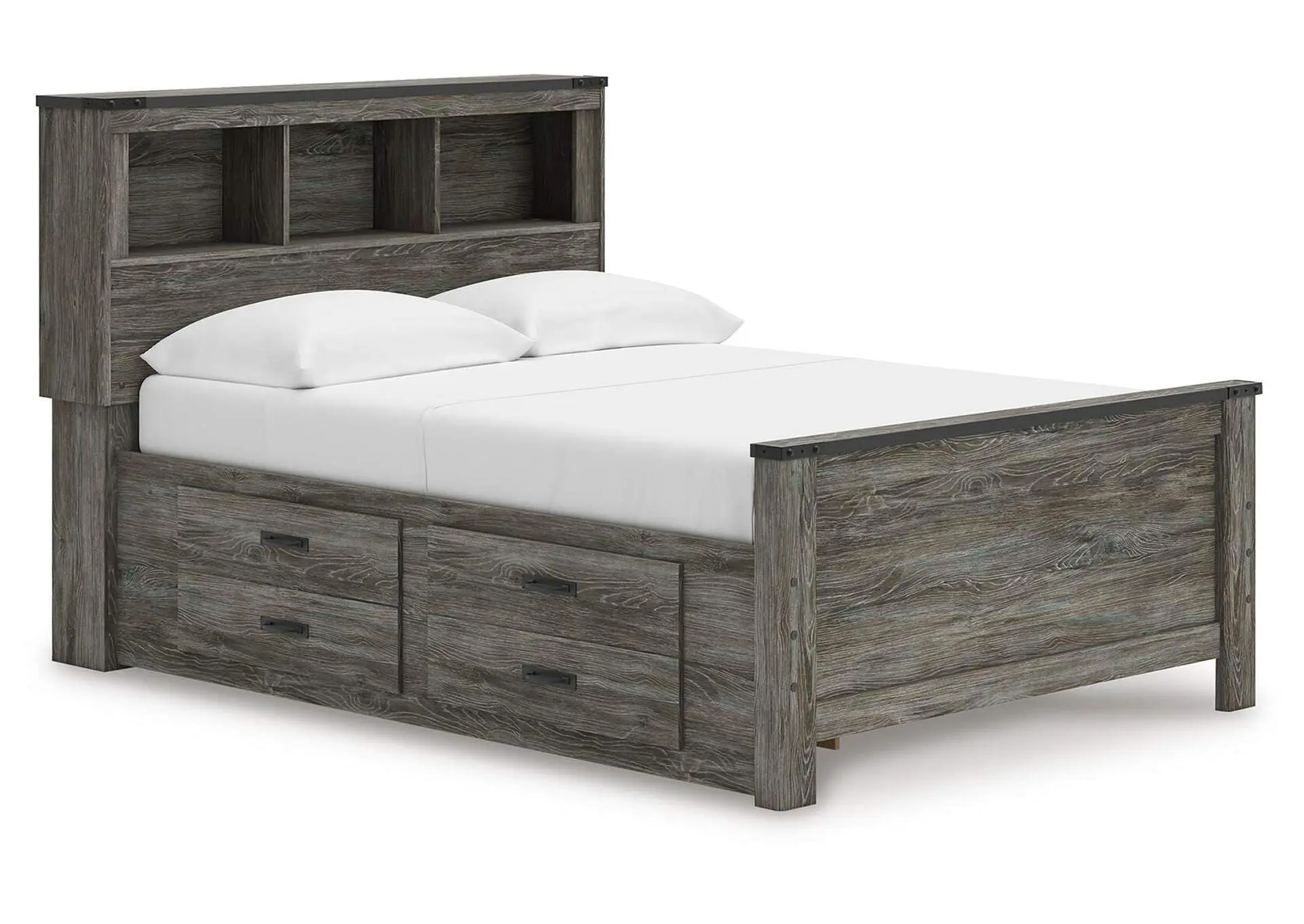 Frandern Full Bookcase Panel Bed with Storage