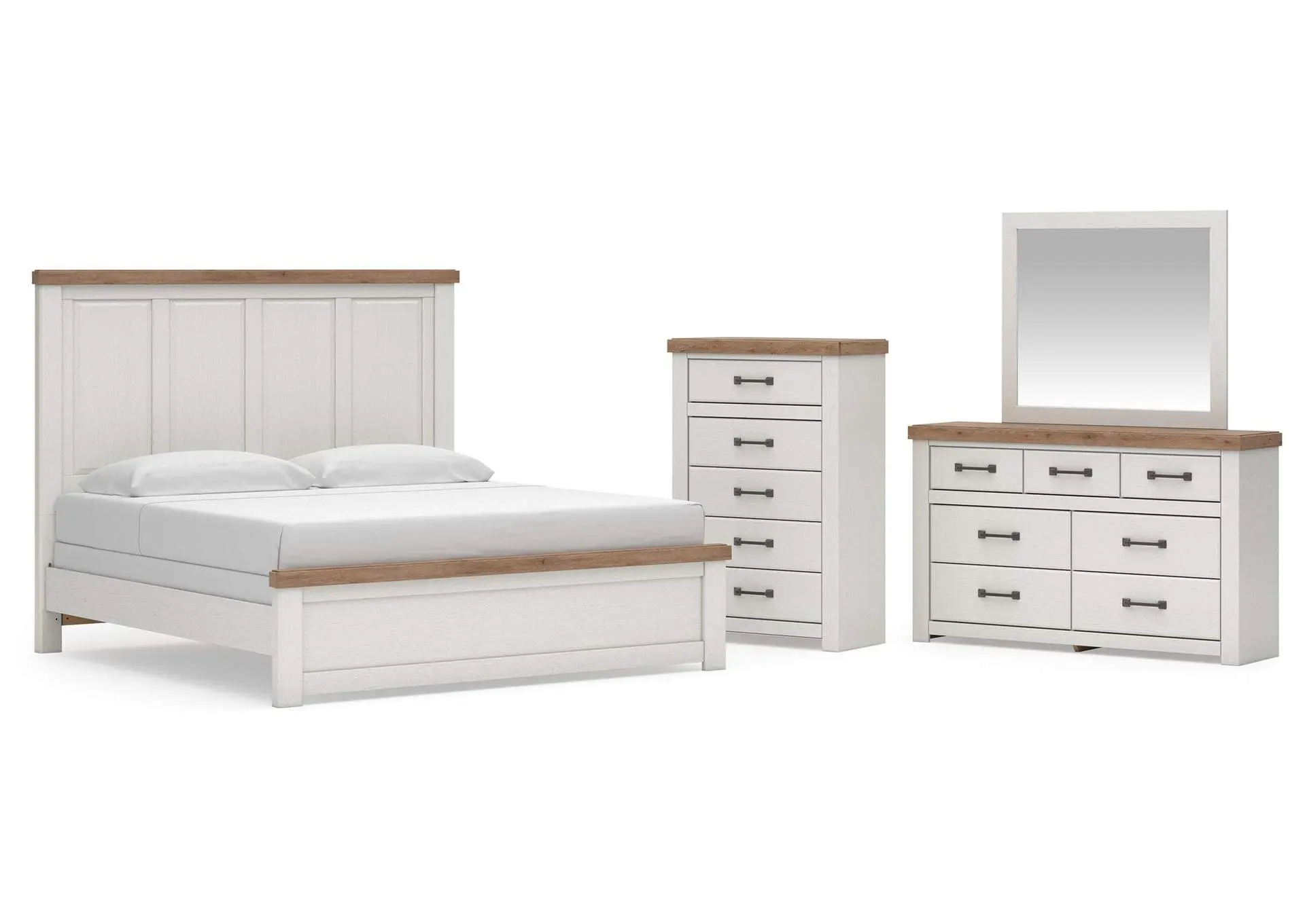 Savonport King Panel Bed, Dresser, Mirror and Chest