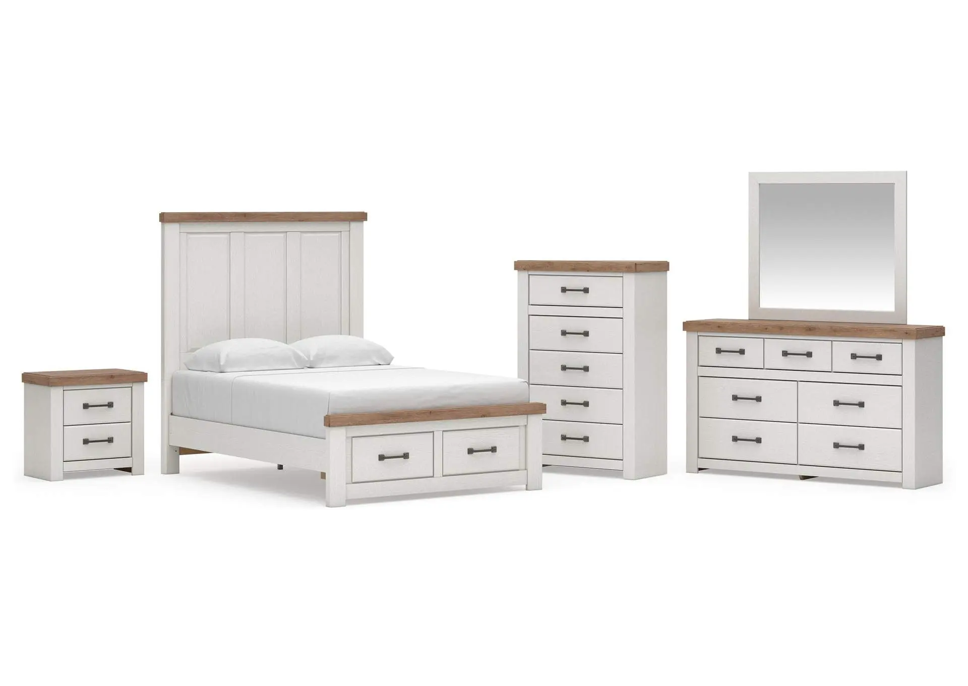 Savonport Full Panel Storage Bed, Dresser, Mirror, Chest and Nightstand