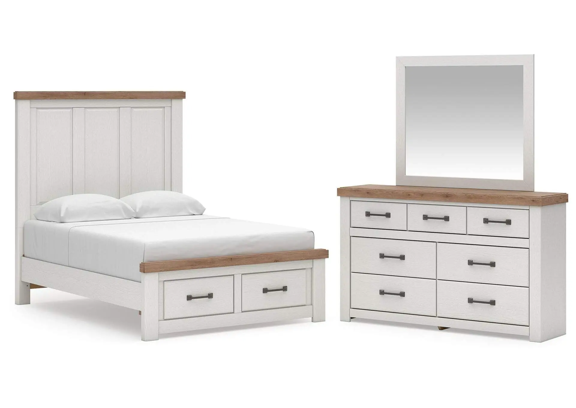Savonport Full Panel Storage Bed, Dresser and Mirror