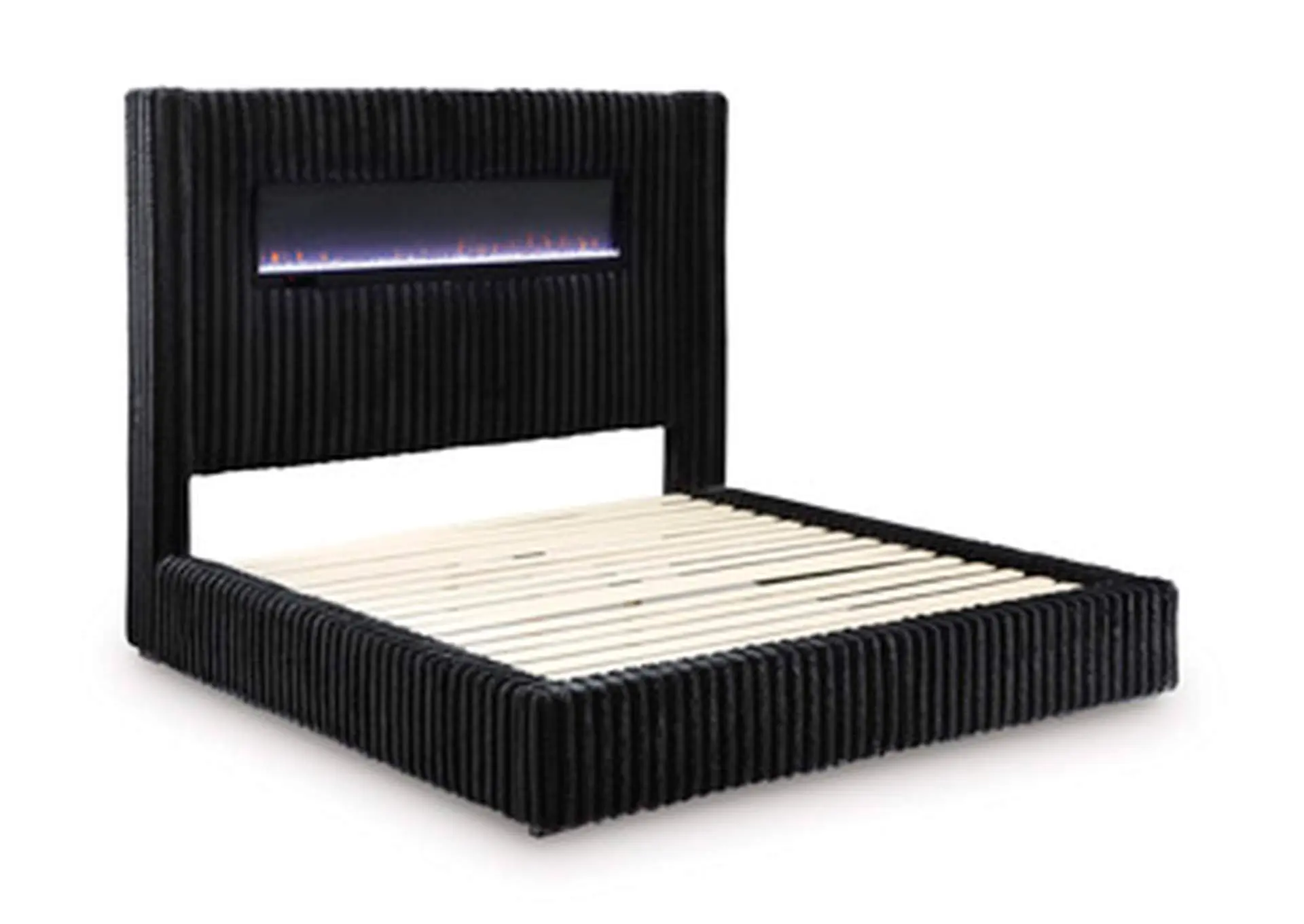 Tayleena King Upholstered Bed with Fireplace and Wireless Audio