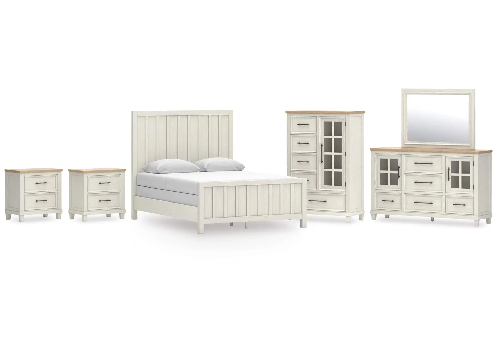 Shaybrock Queen Panel Bed, Dresser, Mirror, Chest and 2 Nightstands