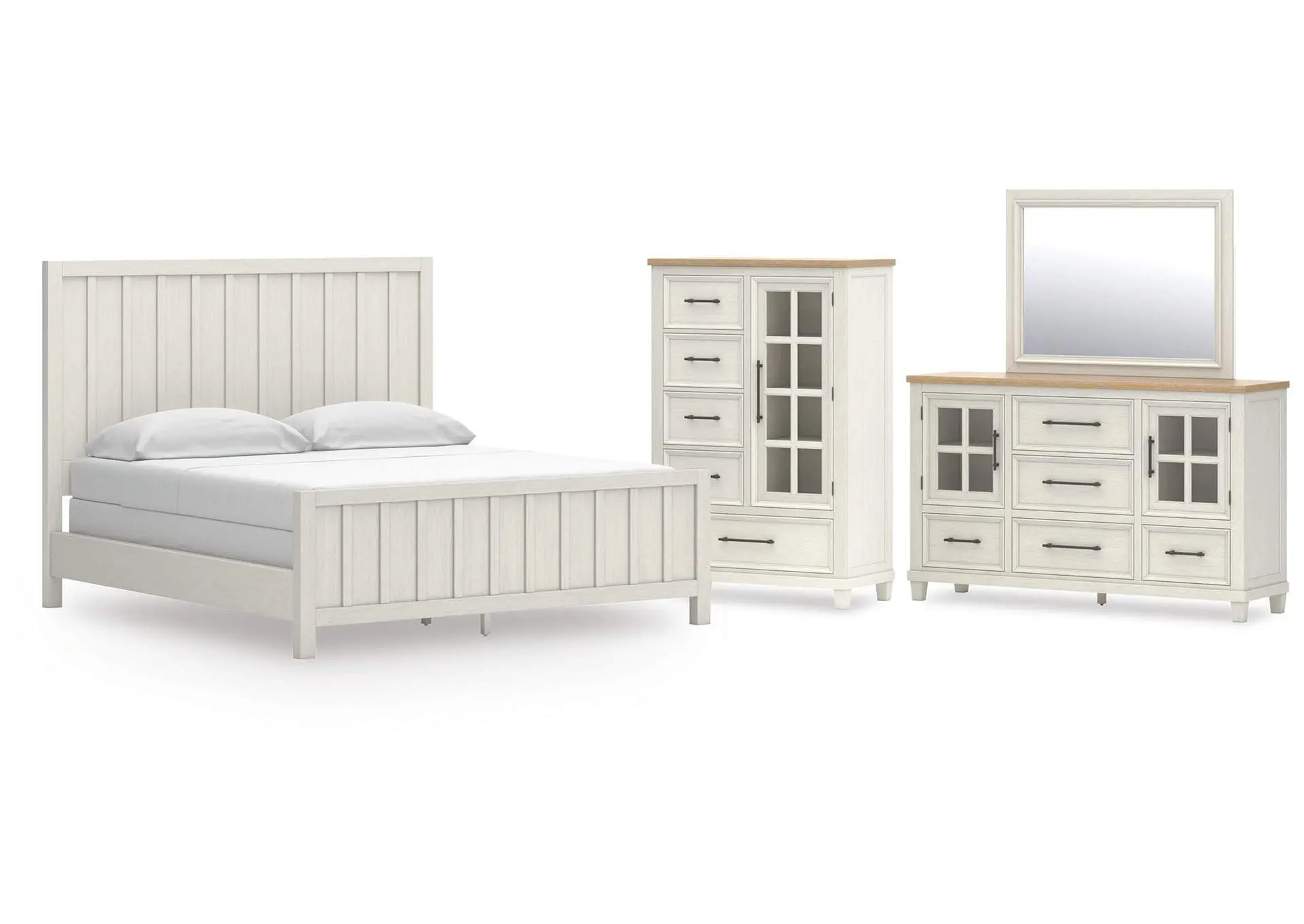 Shaybrock California King Panel Bed, Dresser, Mirror and Chest