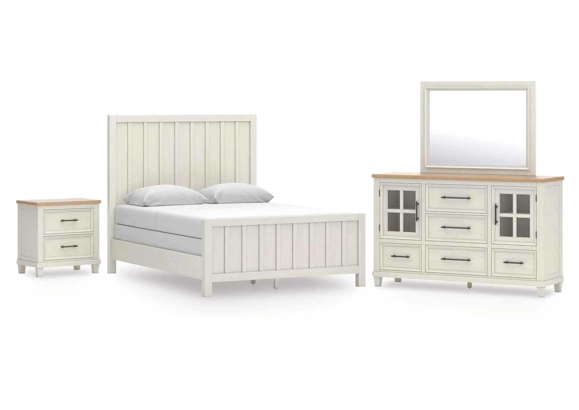Shaybrock Queen Panel Bed, Dresser, Mirror and Nightstand