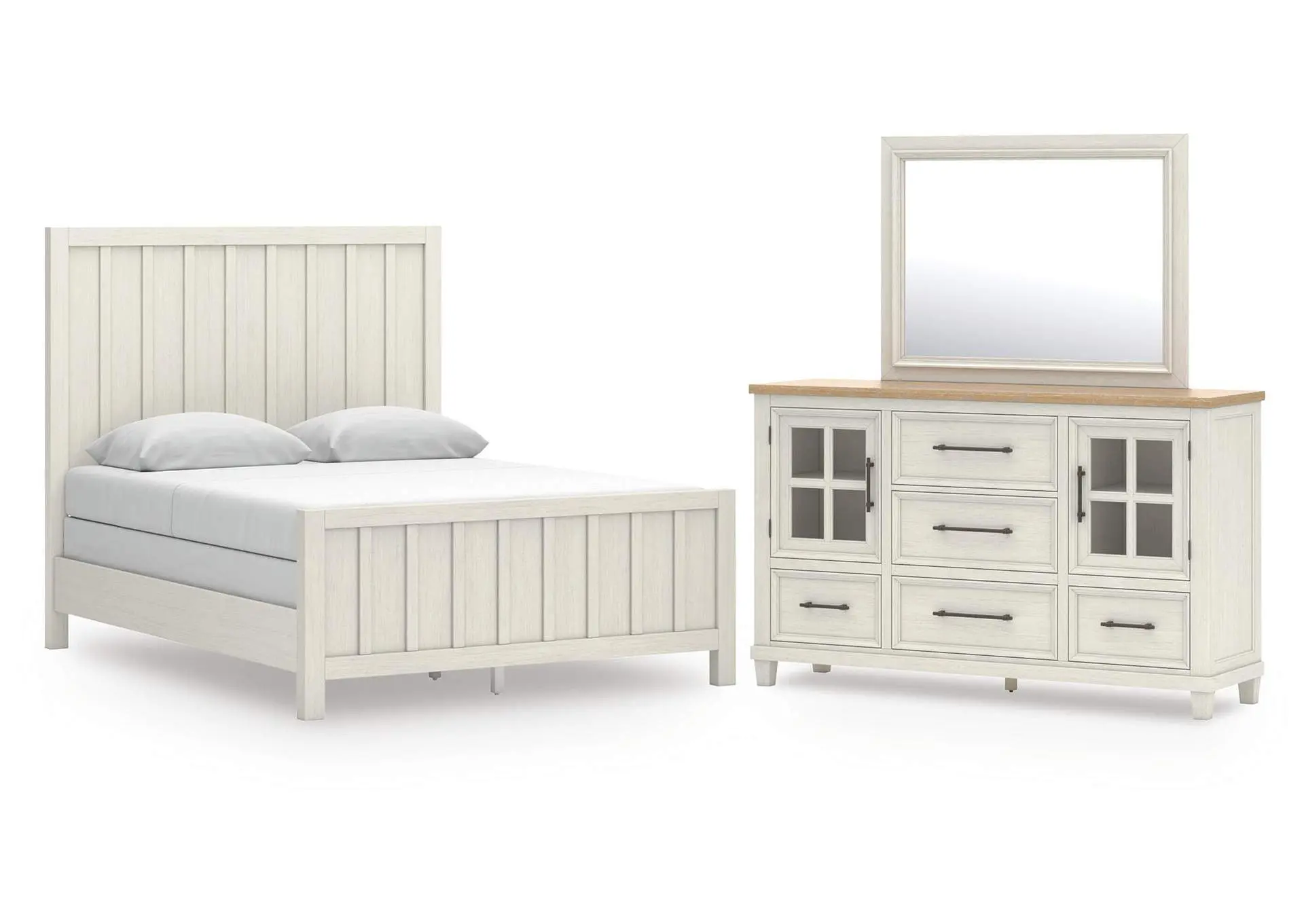 Shaybrock Queen Panel Bed, Dresser and Mirror