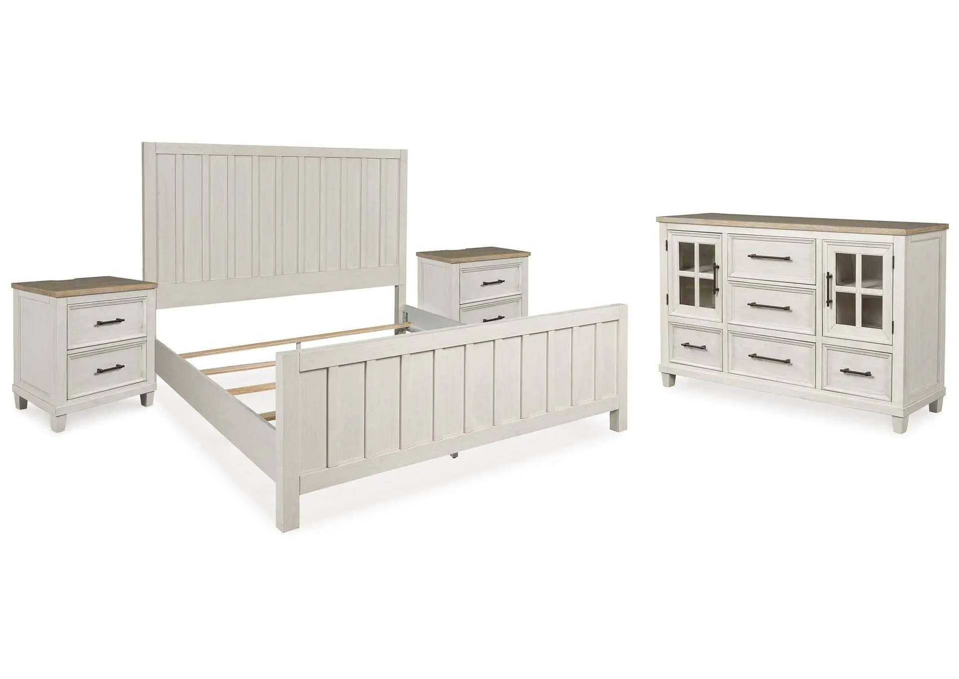 Shaybrock California King Panel Bed, Dresser and 2 Nightstands