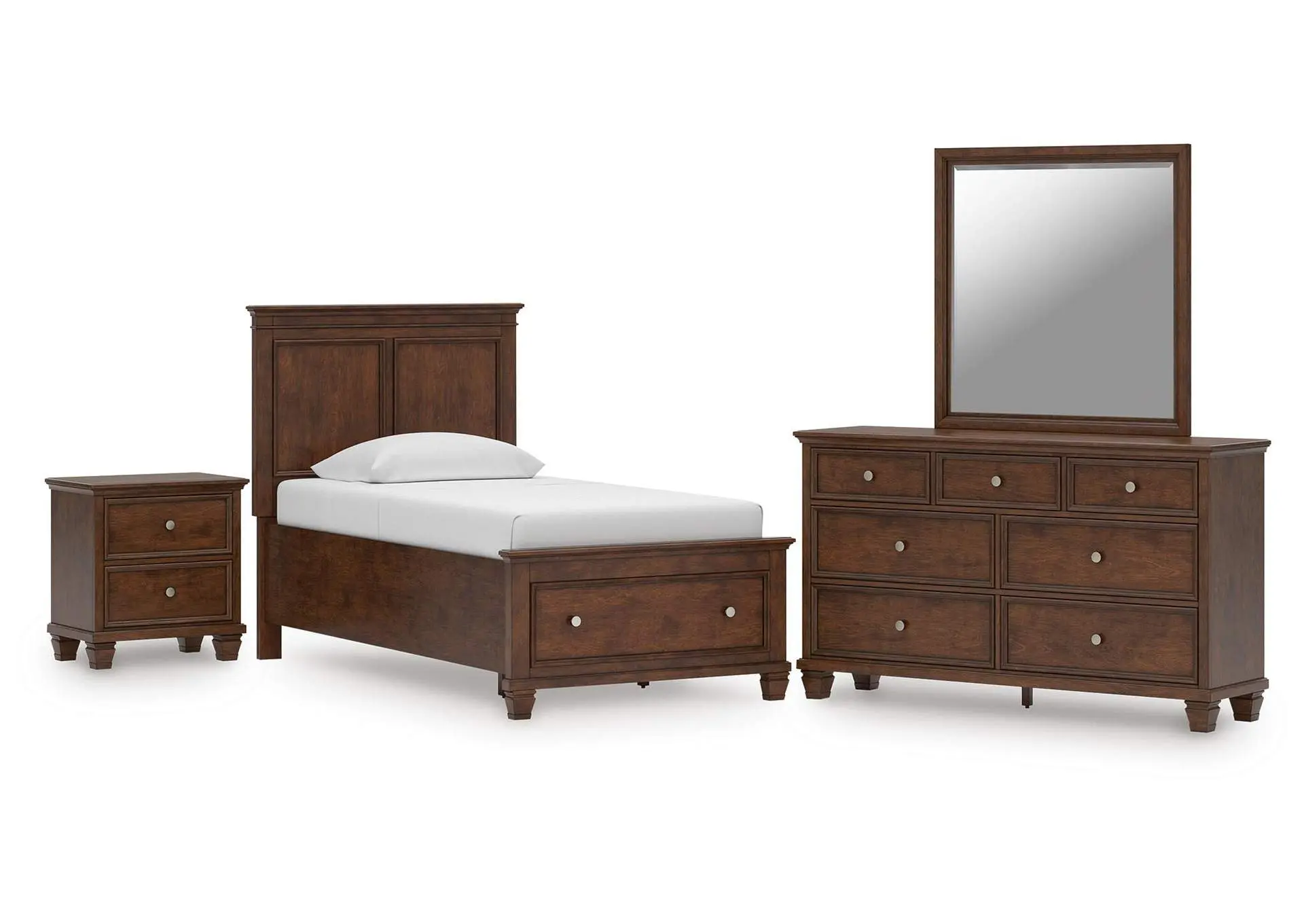 Danabrin Twin Panel Storage Bed, Dresser, Mirror and Nightstand