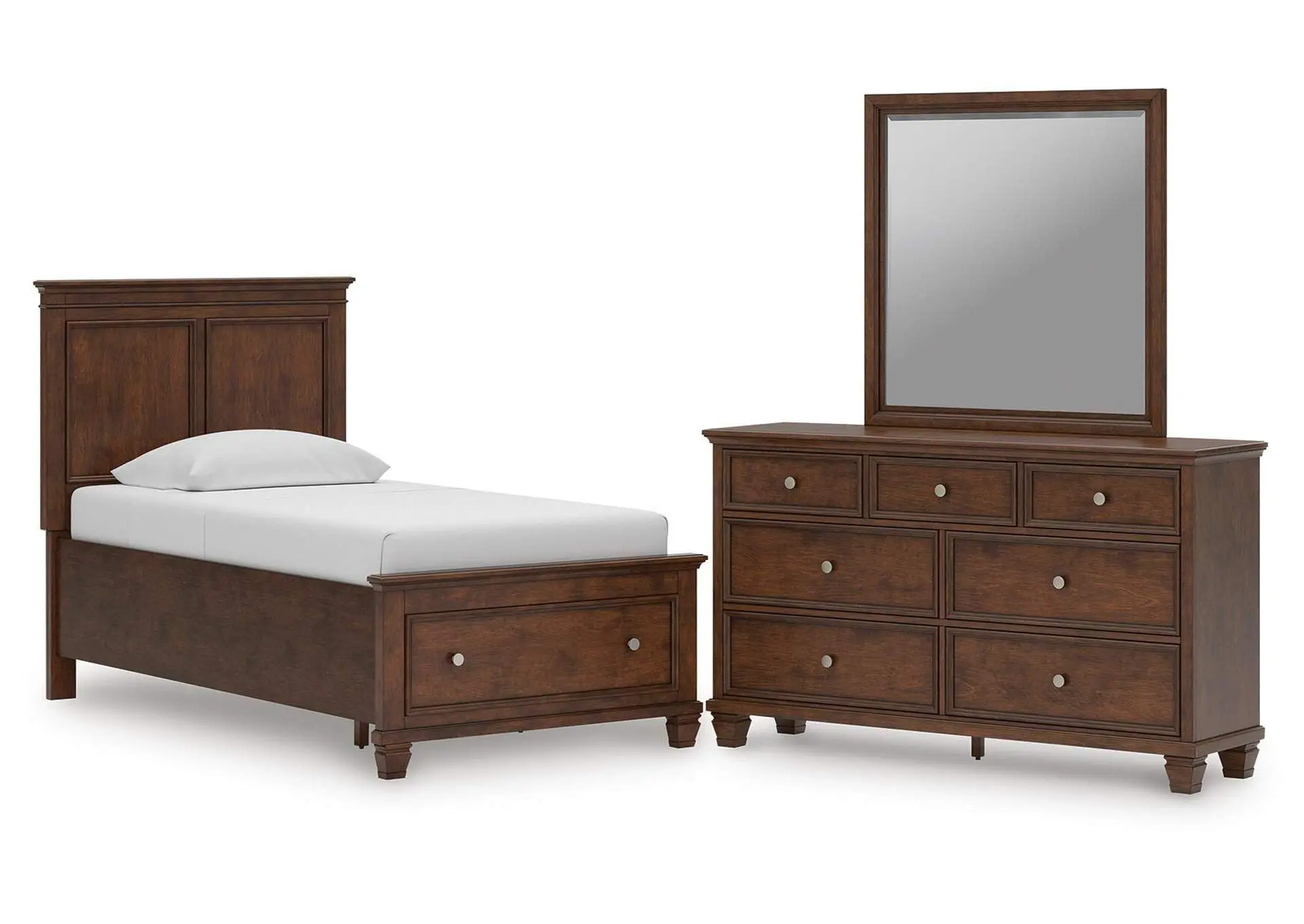 Danabrin Twin Panel Storage Bed, Dresser and Mirror