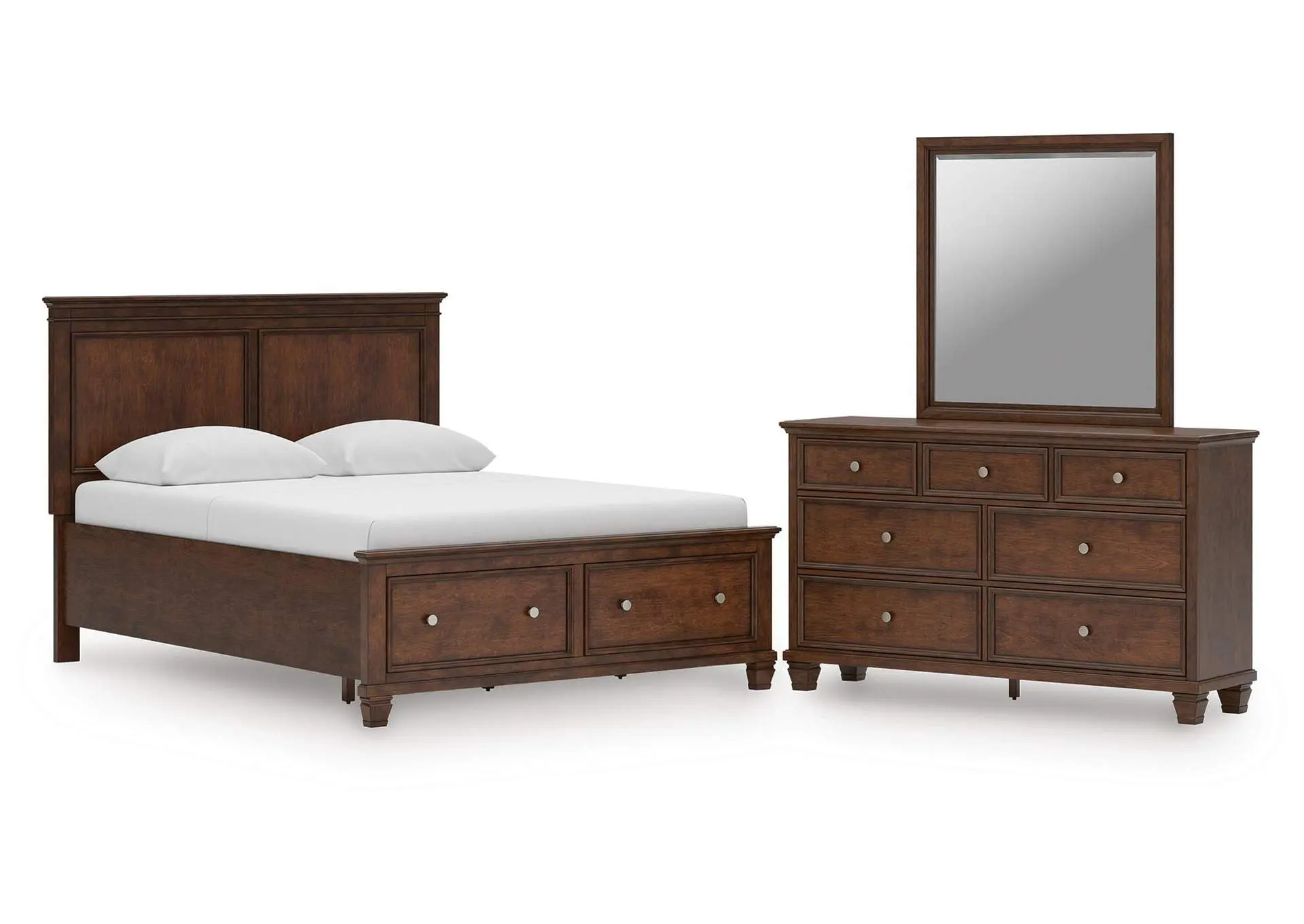 Danabrin Queen Panel Storage Bed, Dresser and Mirror